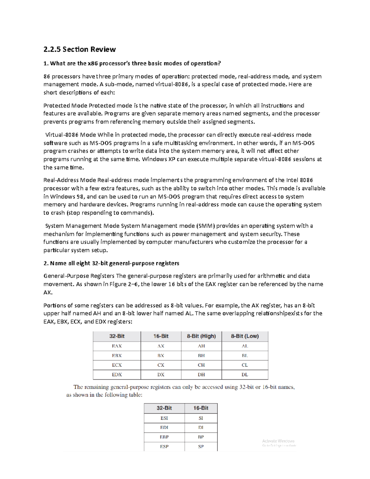 Assembly Exercise 2 2 Section Review What Are The X86 Processor S Assembly Exercise 2 2 Section Review What Are The X86 Processor S