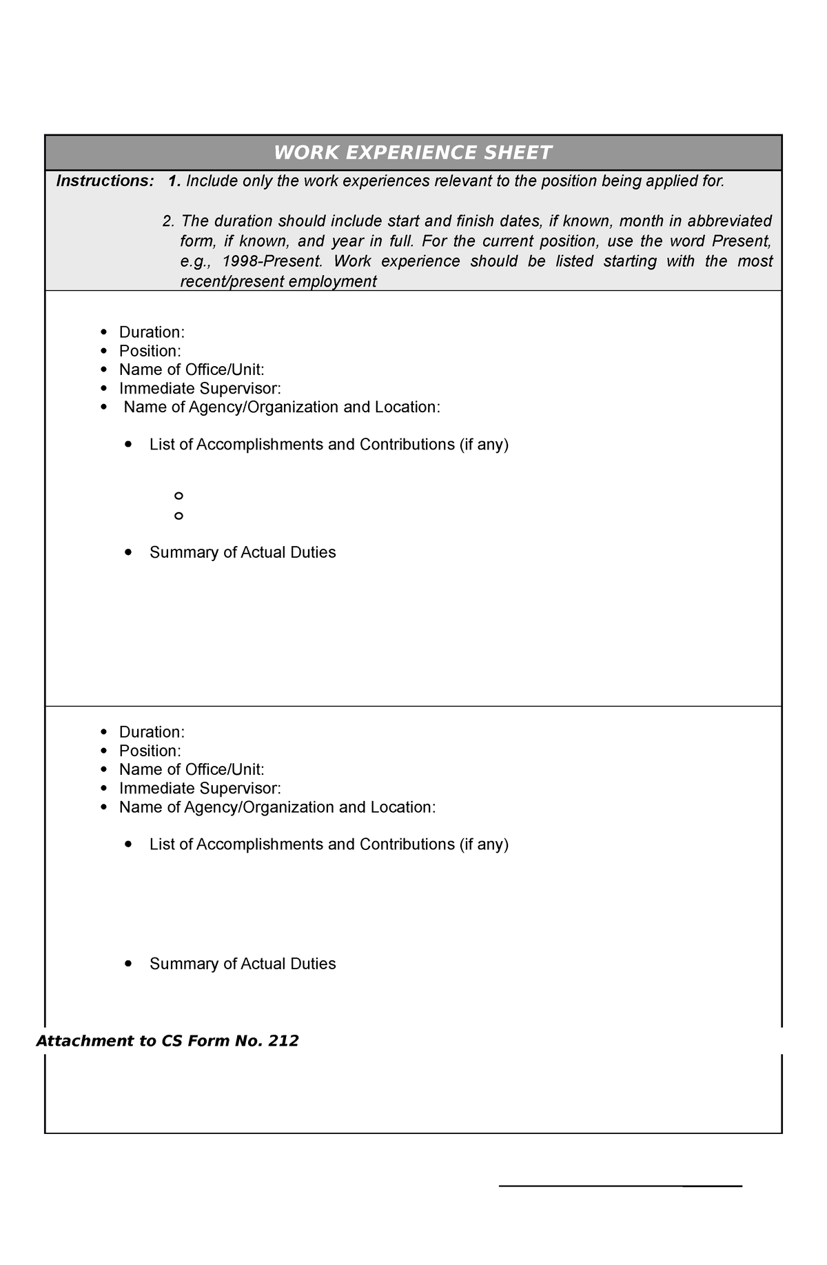 F-014-cs-form-no.-212-attachment-work-experience-sheet - Work 