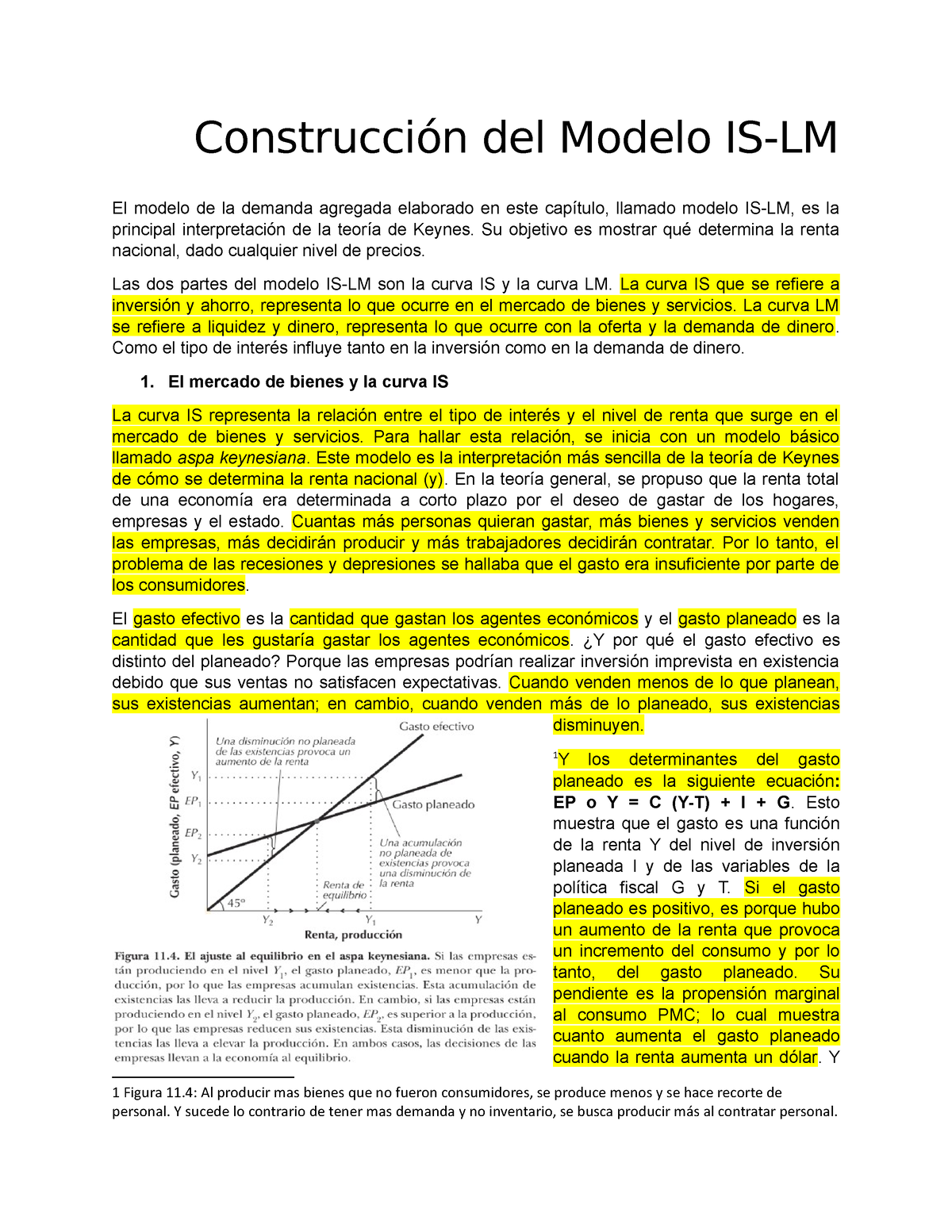 Material De Examen De Macro - Modelo IS-LM - Construcción Del Modelo IS ...