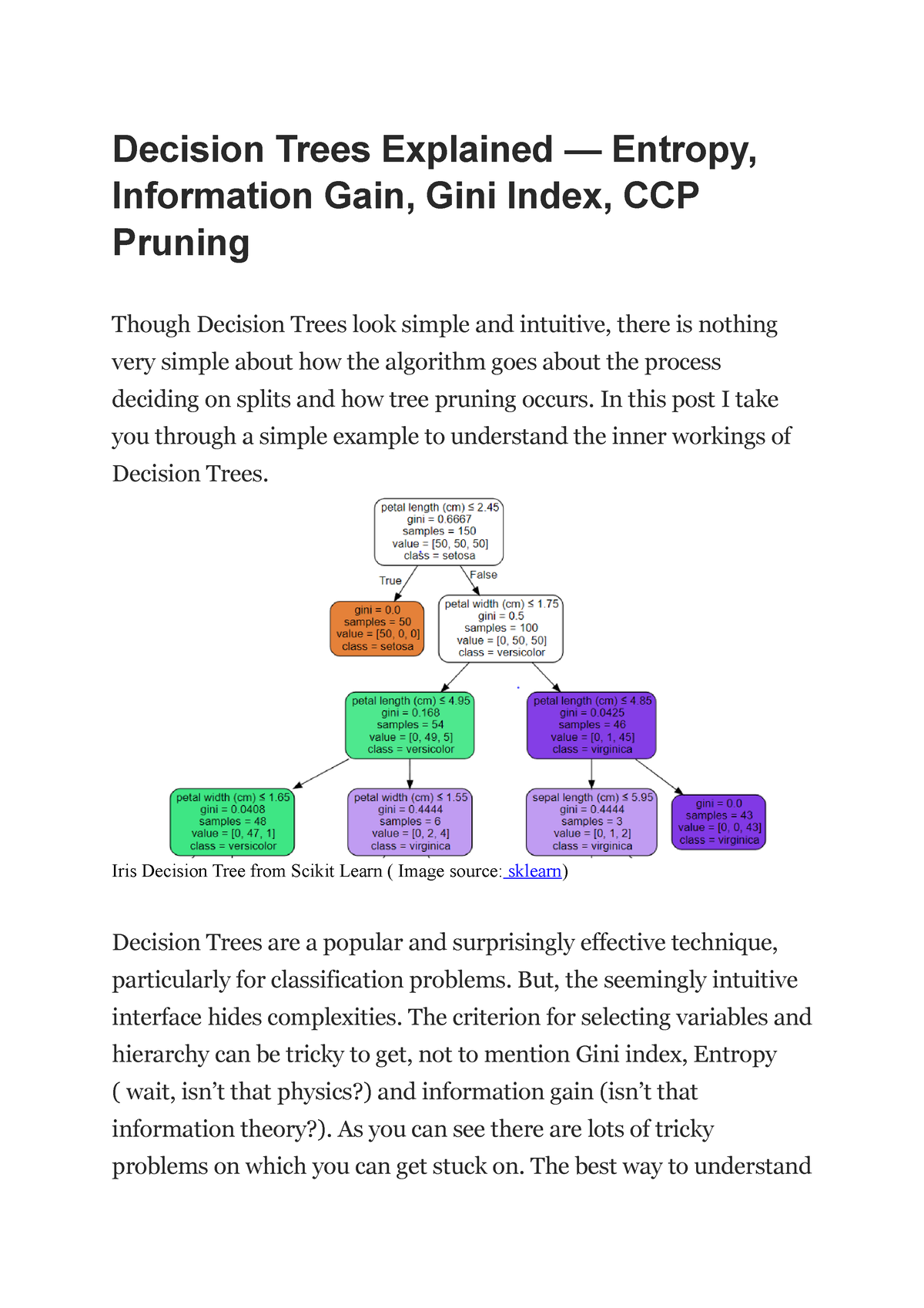 Decision Trees Explained - In This Post I Take You Through A Simple ...