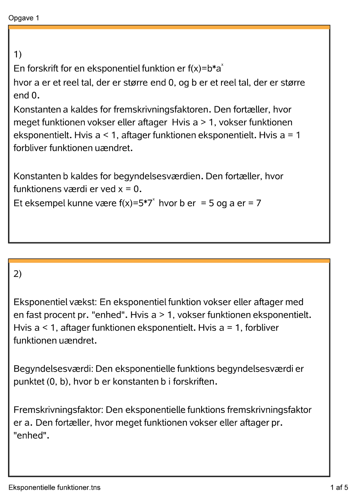 Eksponentielle Funktioner - Matematik B - Studocu