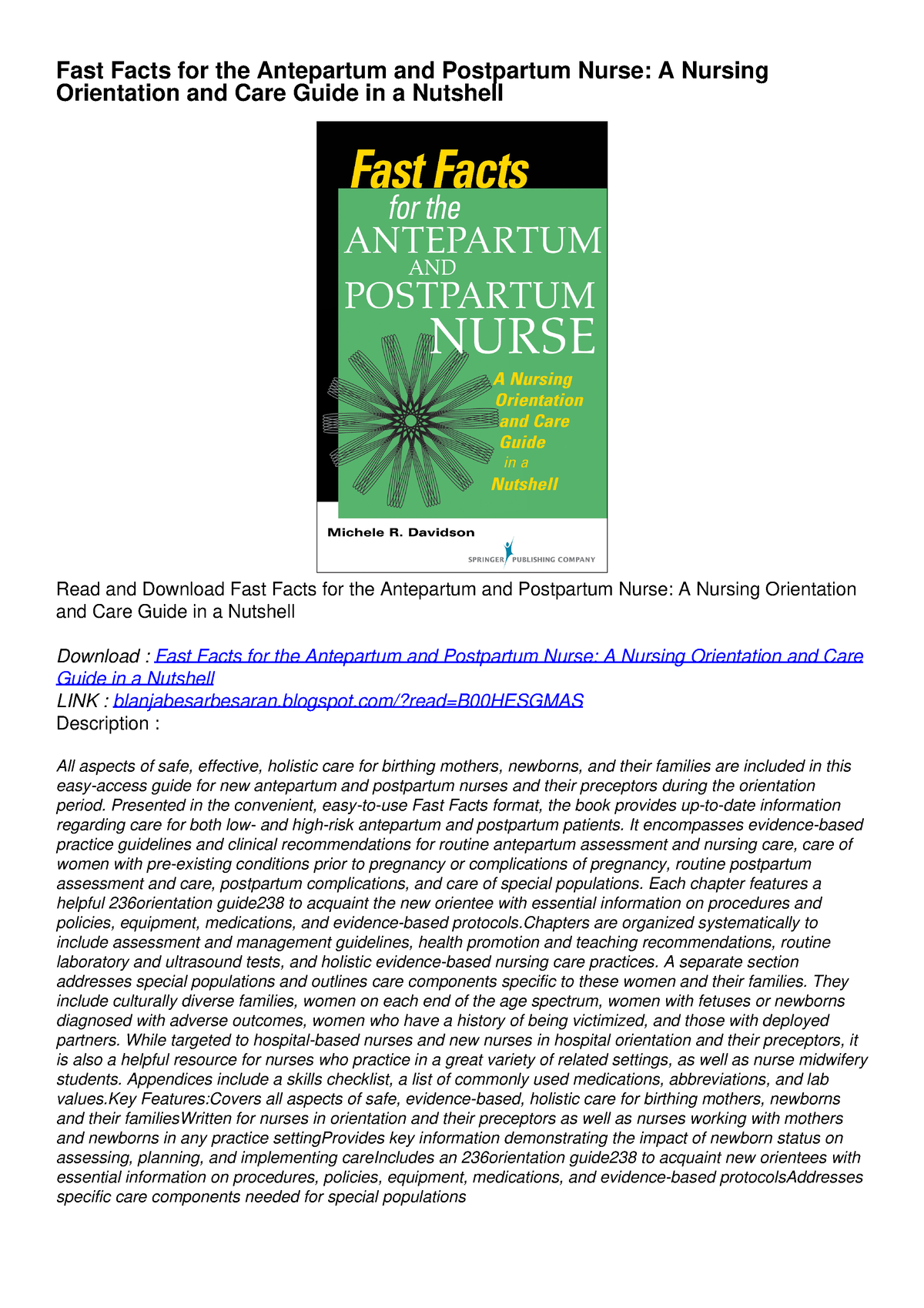 read-download-fast-facts-for-the-antepartum-and-postpartum-nurse-a