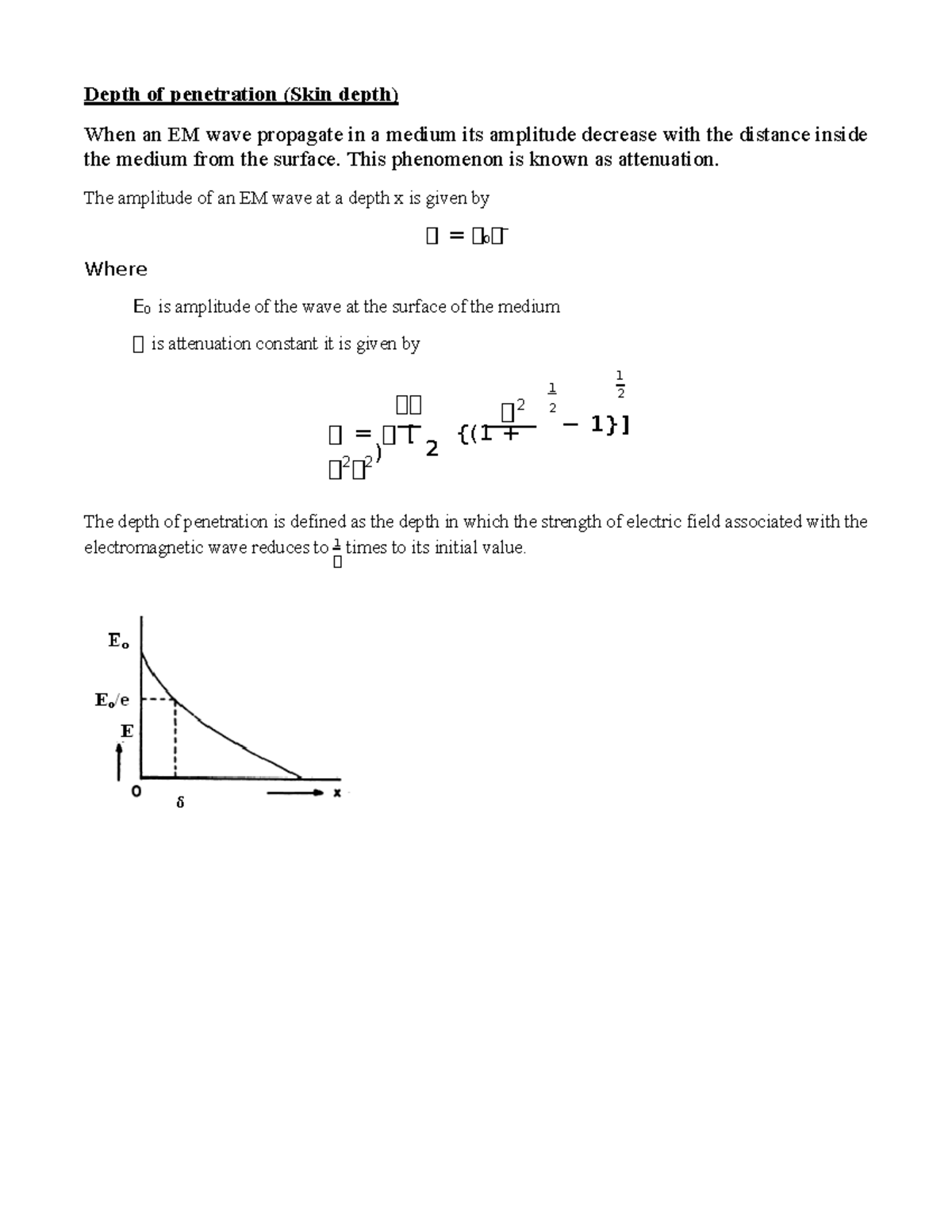 Module 2.3 Applied Physic - Depth of penetration (Skin depth) When an ...