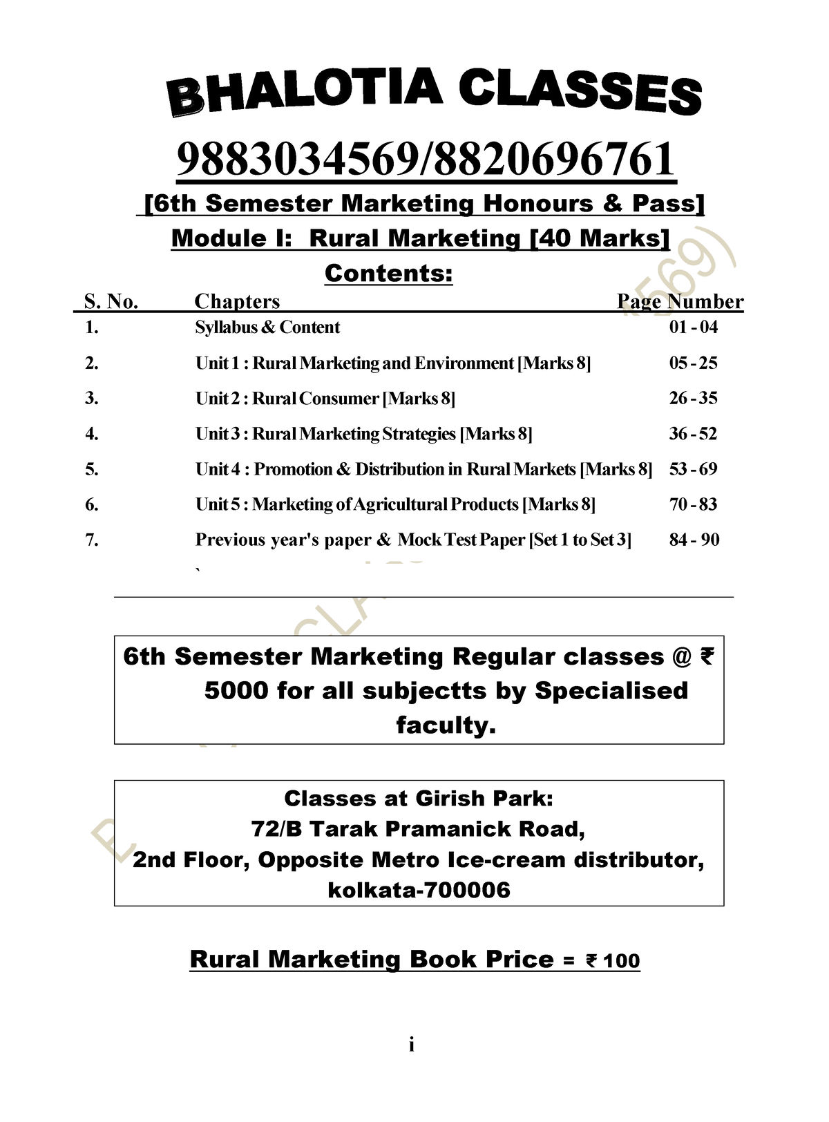 6sem Rural Marketing (Bhalotia) 2022 - I 6th Semester Marketing Regular ...