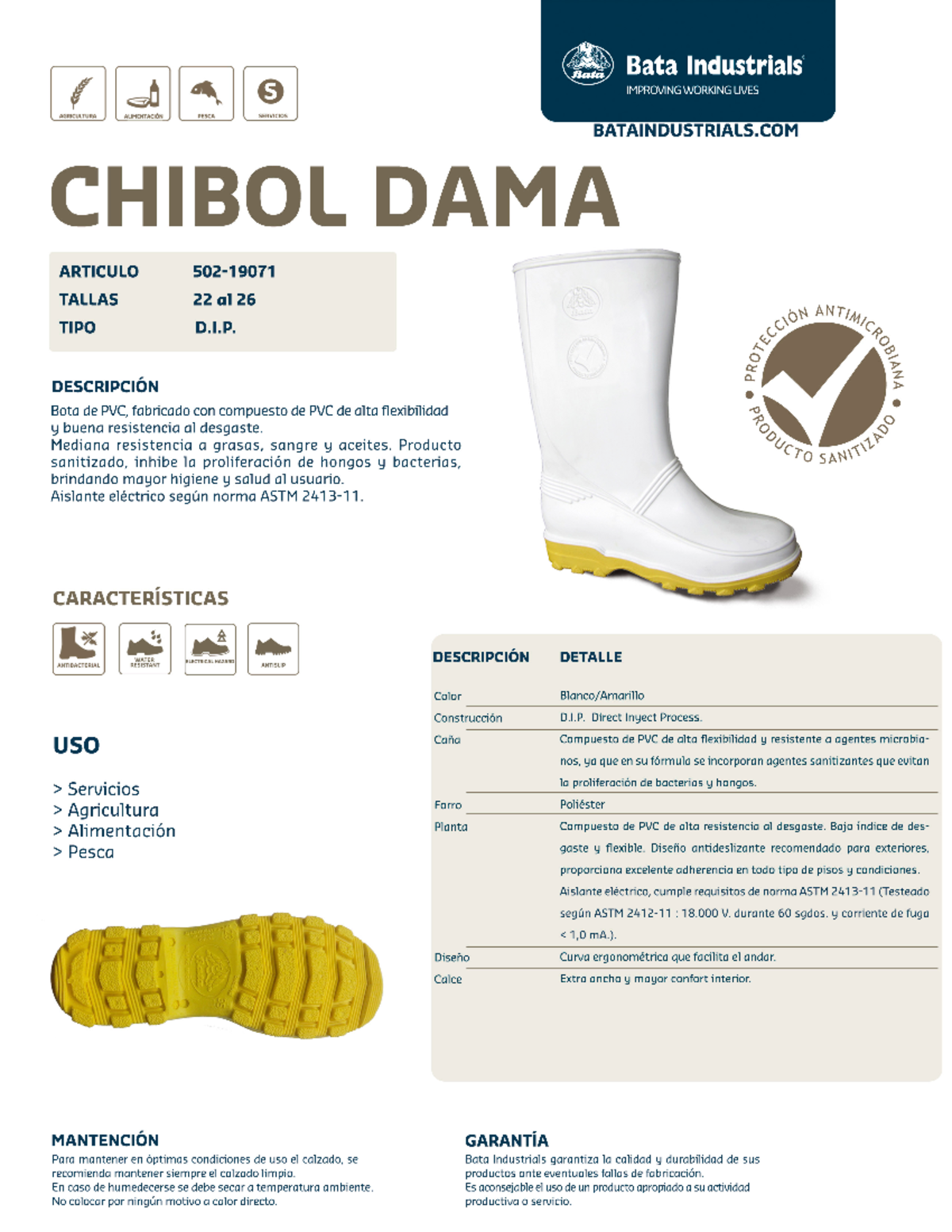 BOTA Blanca PVC Chibol DAMA - fundamentos matematicos - Studocu