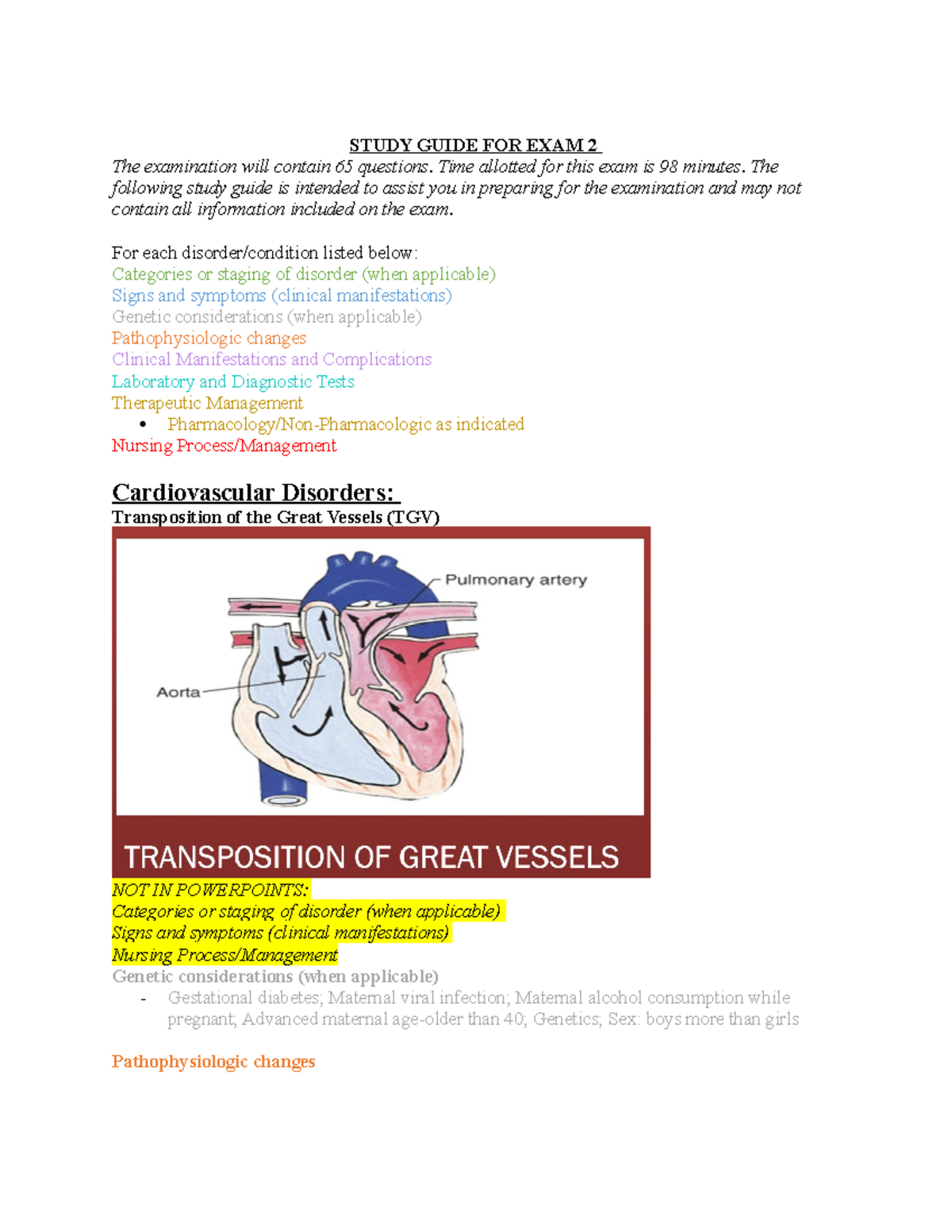 Pediatric Study Guide for Second Exam - STUDY GUIDE FOR EXAM 2 The ...