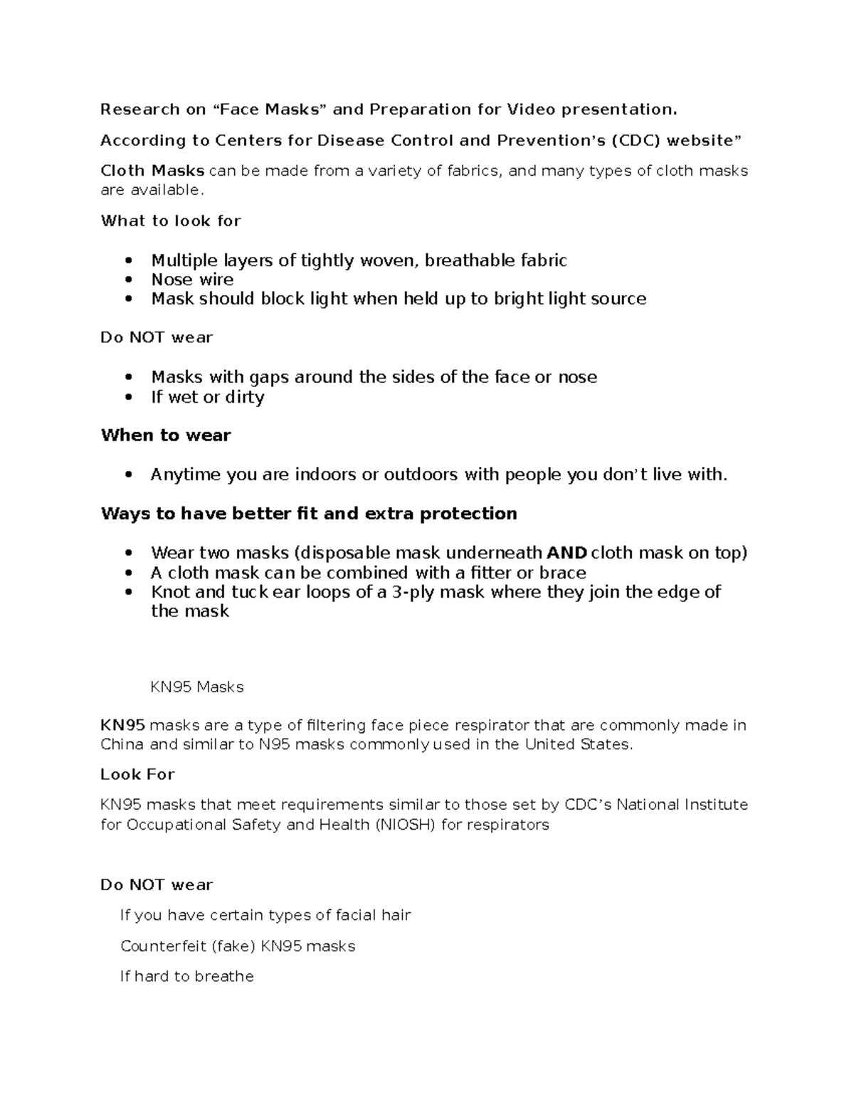 Face mask Tips and guides for Covid - Research on “Face Masks” and ...
