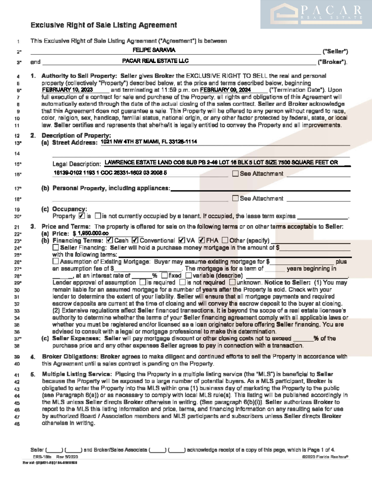 Which Statement Is True Of A Listing Agreement Exclusive Right OF SALE Listing Agreement Transaction Broker PDF