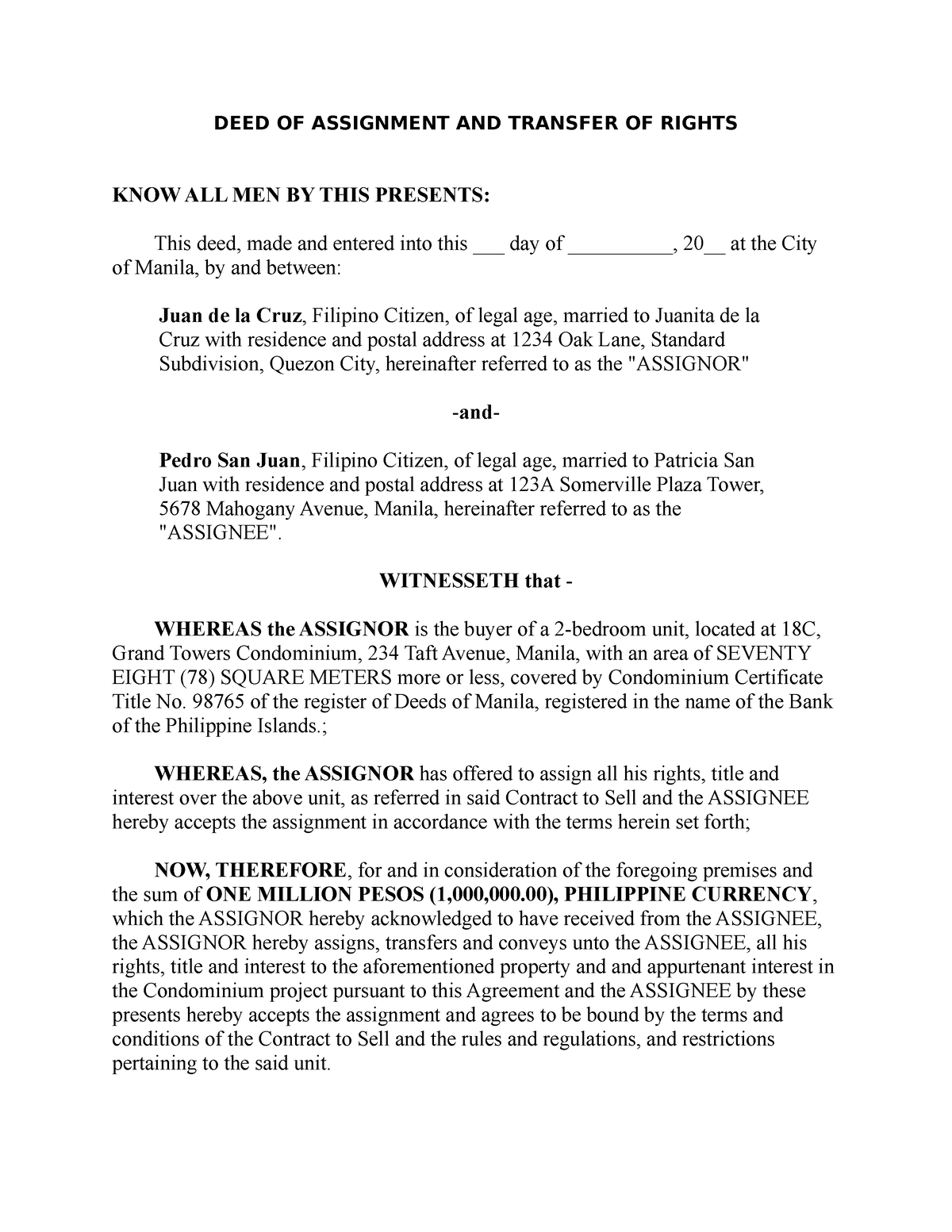 assignment vs transfer of rights