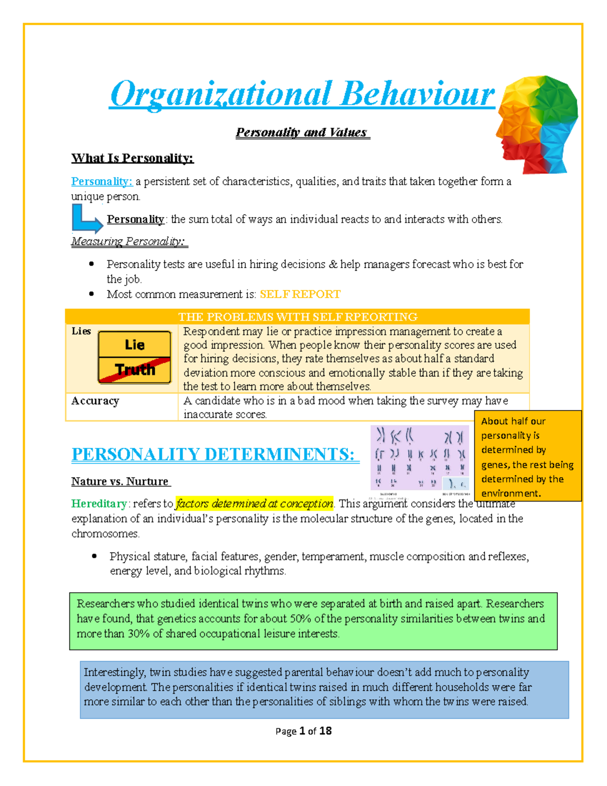 Organizational Behaviour Ch 5 Note - Organizational Behaviour ...