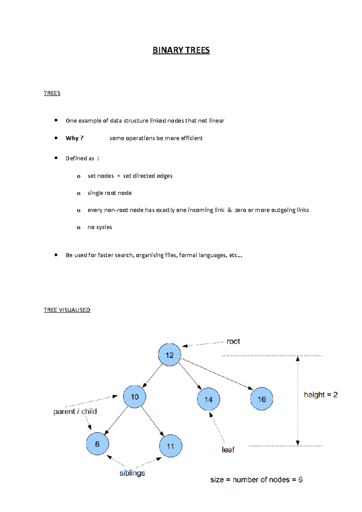 23. Binary Trees - BINARY TREES TREES One example of data structure ...