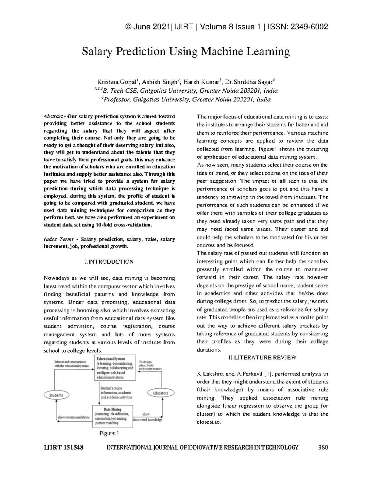 salary prediction using machine learning research paper