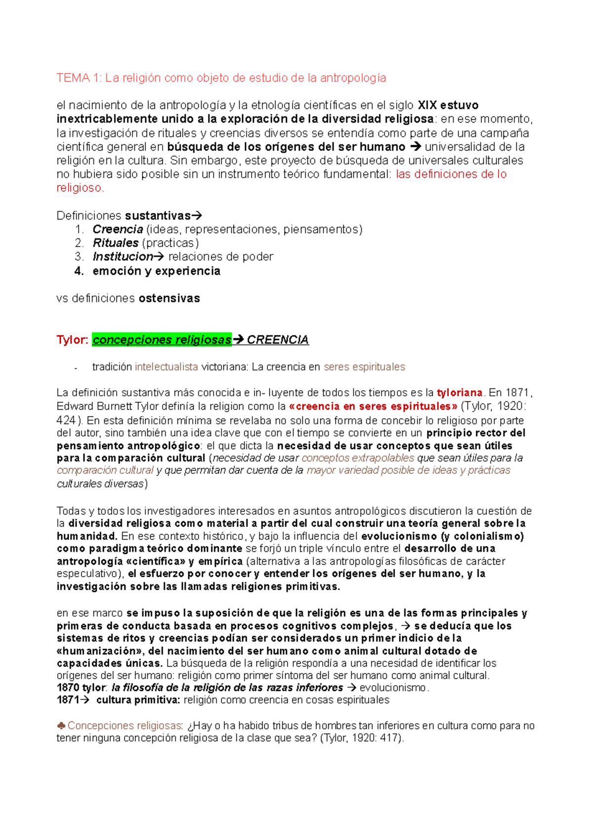 Antropologia de la religion - TEMA 1: La religión como objeto de ...