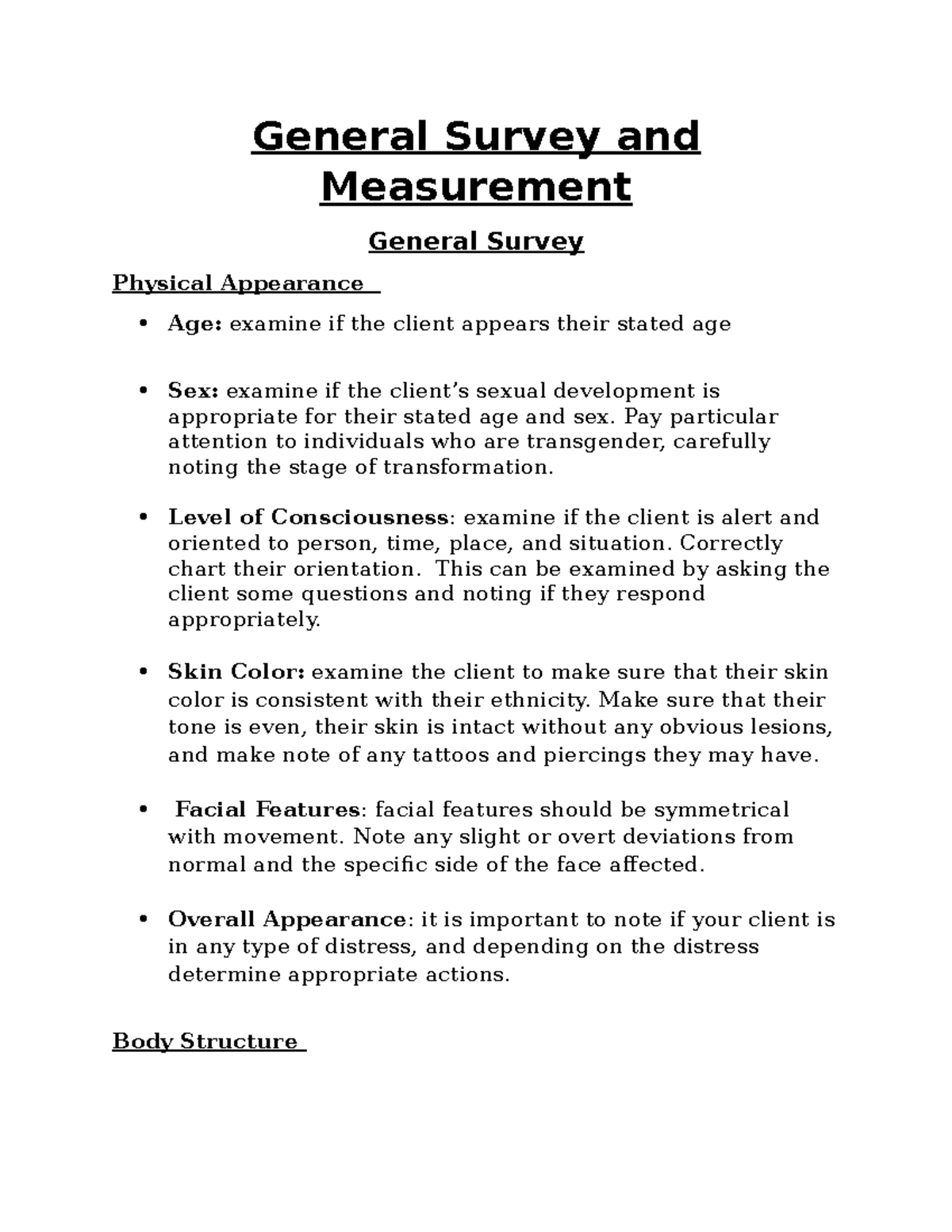 General Survey And Measurement Health Assessment Alabama