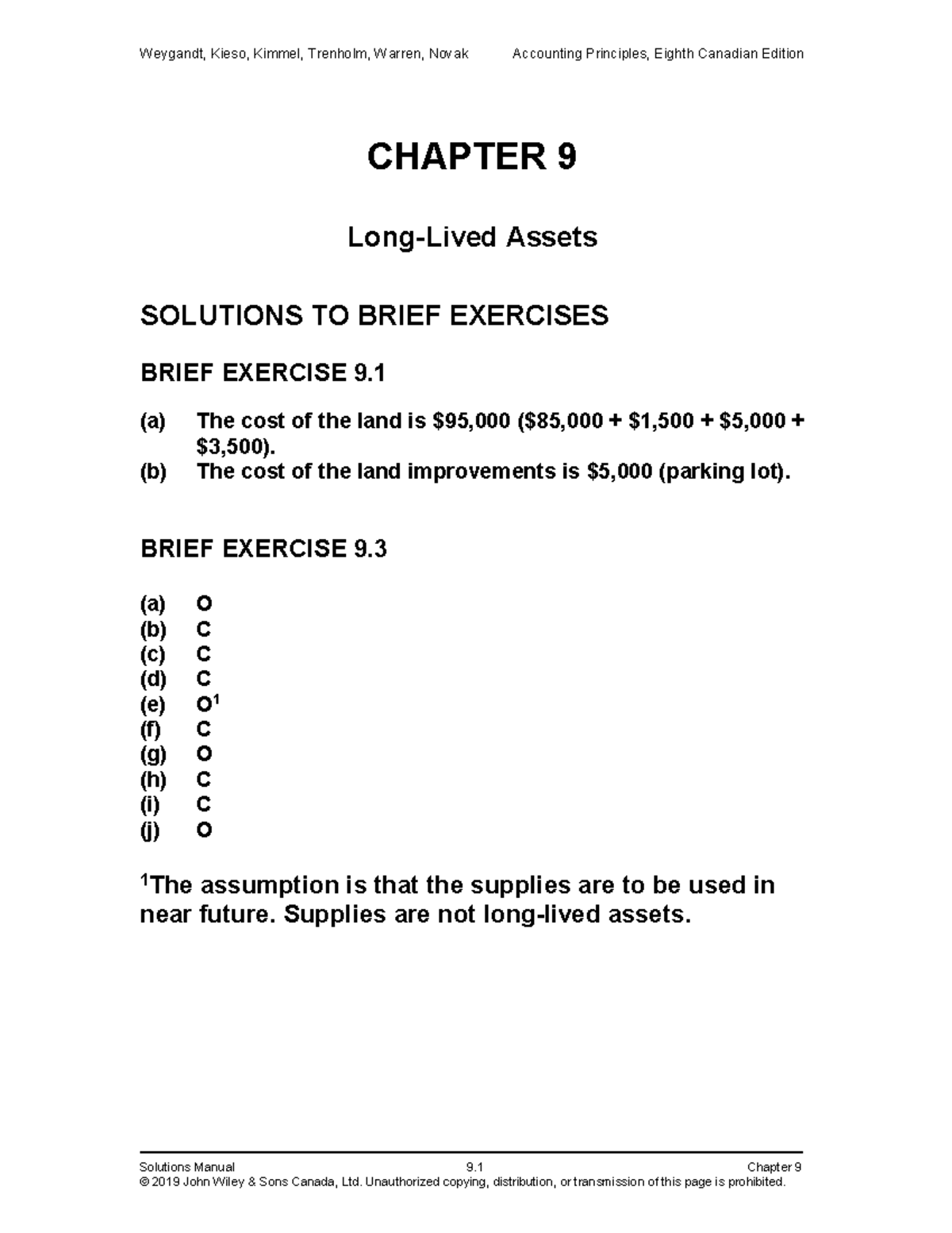 Financial Accounting Chapter 1 Practice Questions Ch09 BEs And Es ...