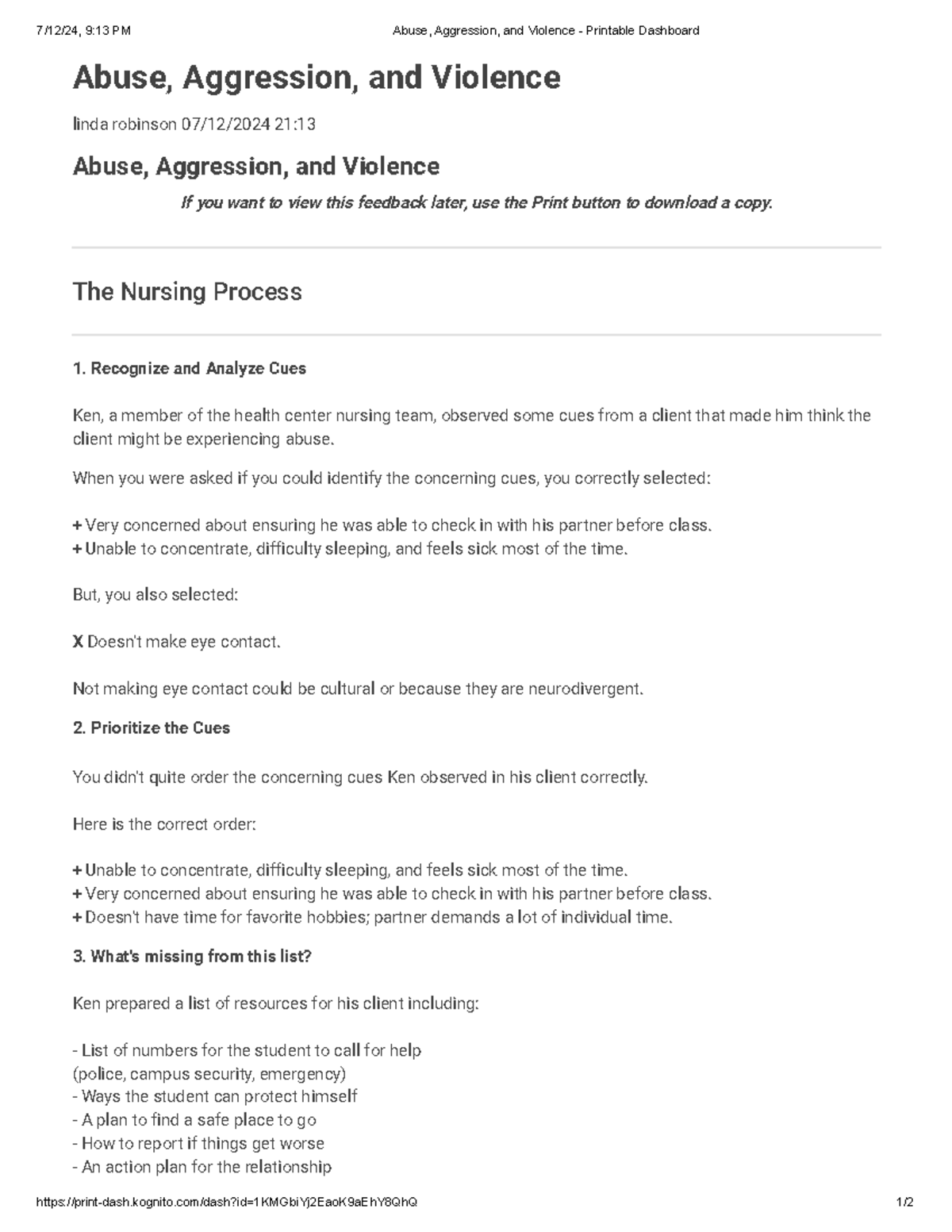 Abuse, Aggression, and Violence - Printable Dashboard - Abuse ...