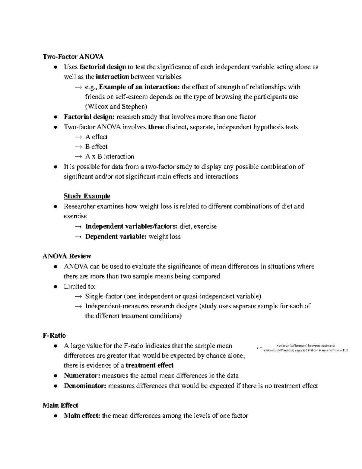 Chapter 13- two way factor anova - Two-Factor ANOVA Uses factorial ...
