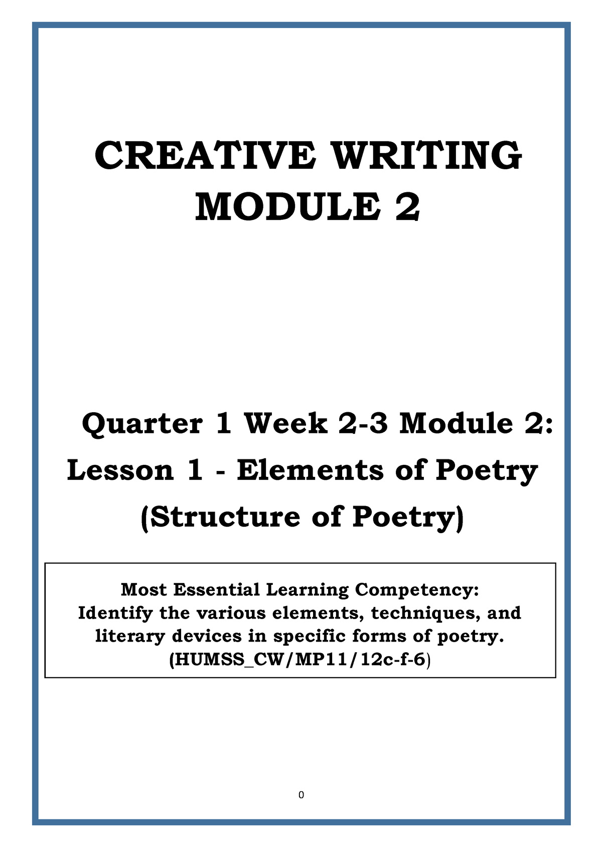 creative writing module 2 week 2