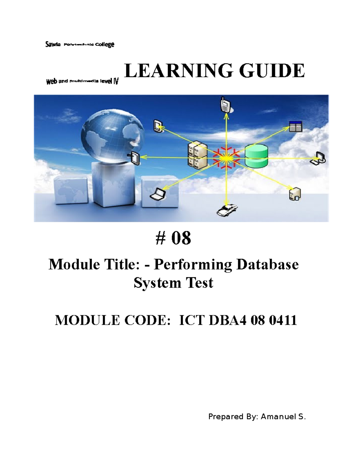 Performing Database System Test - LEARNING GUIDE # 08 Module Title ...