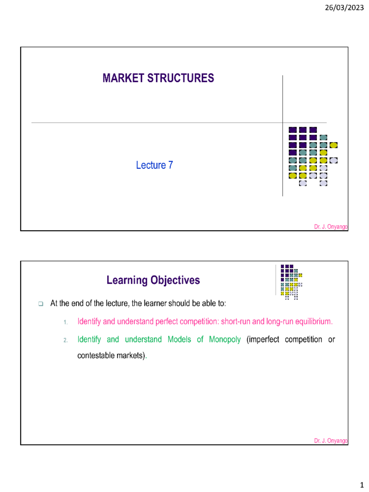 Lecture 7 - Market Structures - Human Resource mgt - Studocu