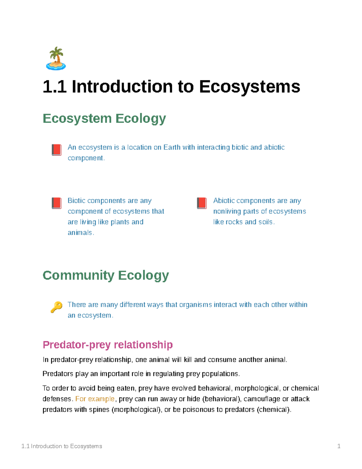 Introduction to ecosystem - Ã Biotic components are any component of ...