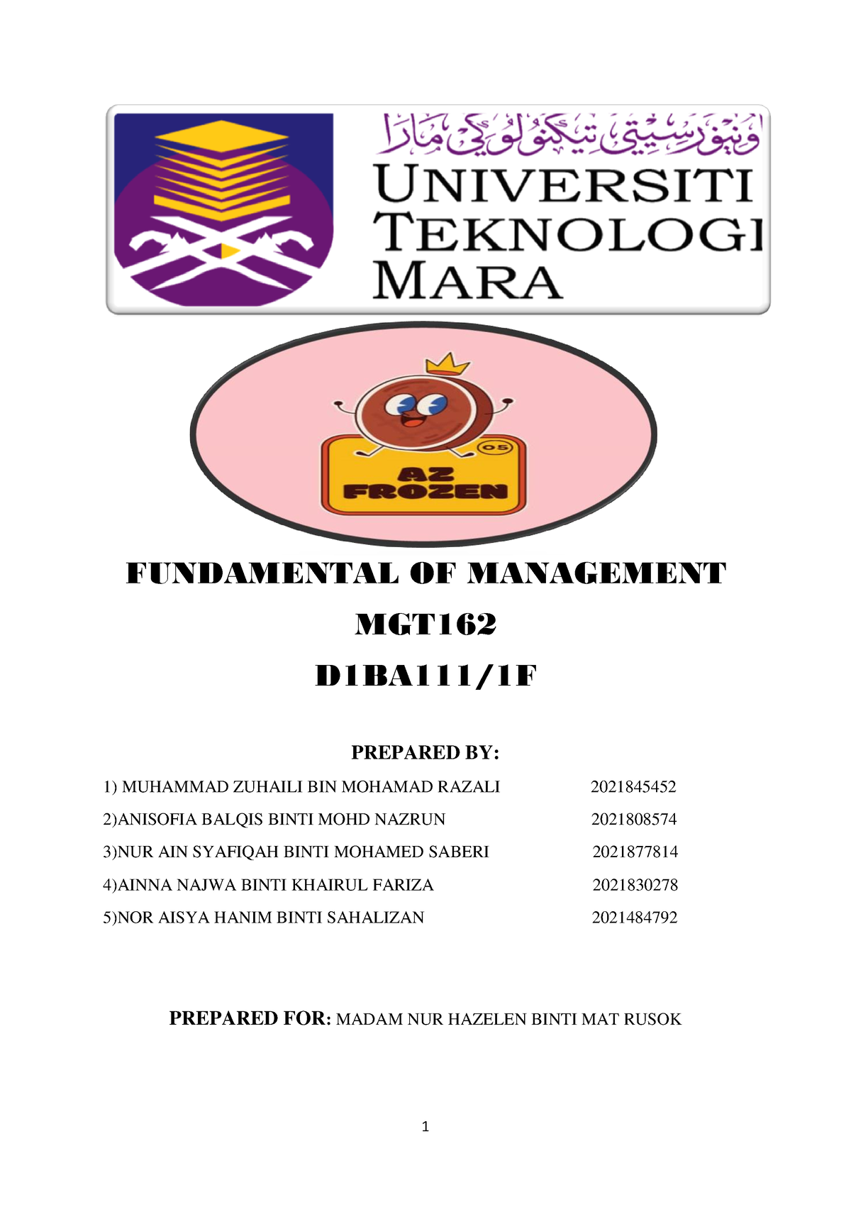 mgt162 group assignment level of management