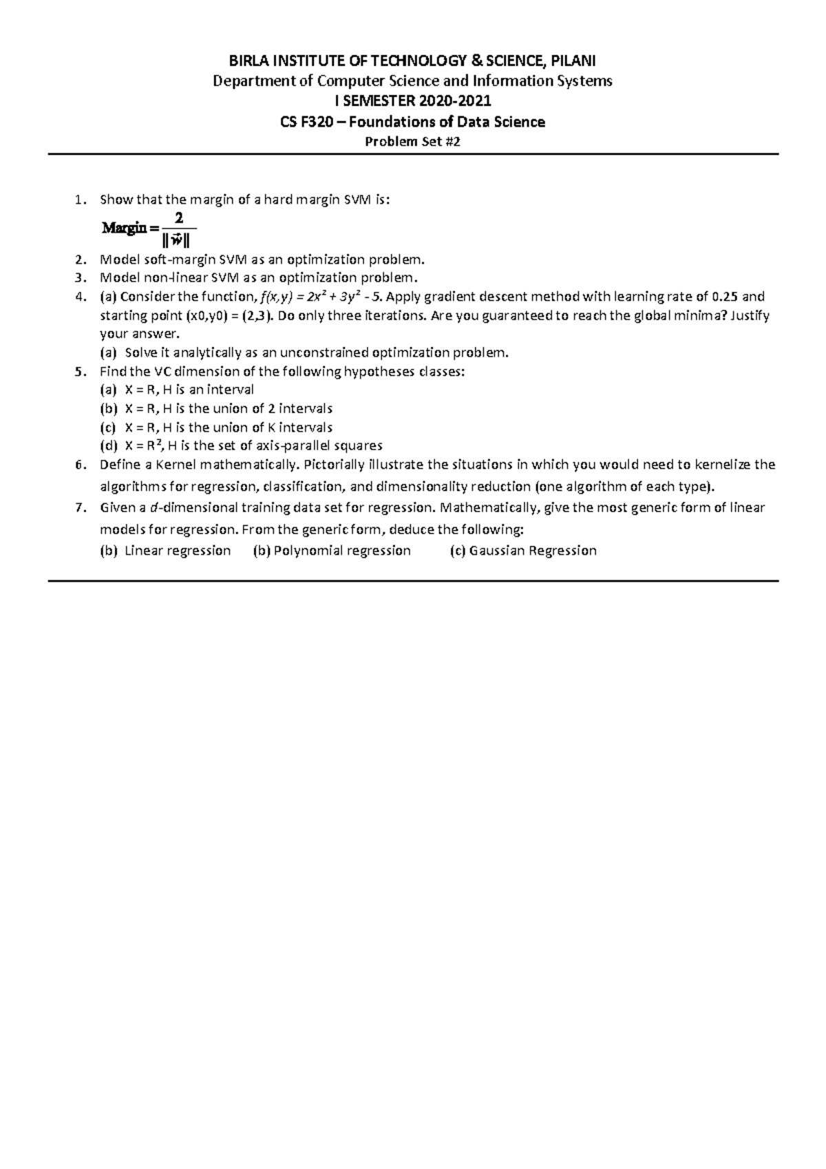 FoDS Problem Set 2 - I sem 2020-21 - BIRLA INSTITUTE OF TECHNOLOGY ...