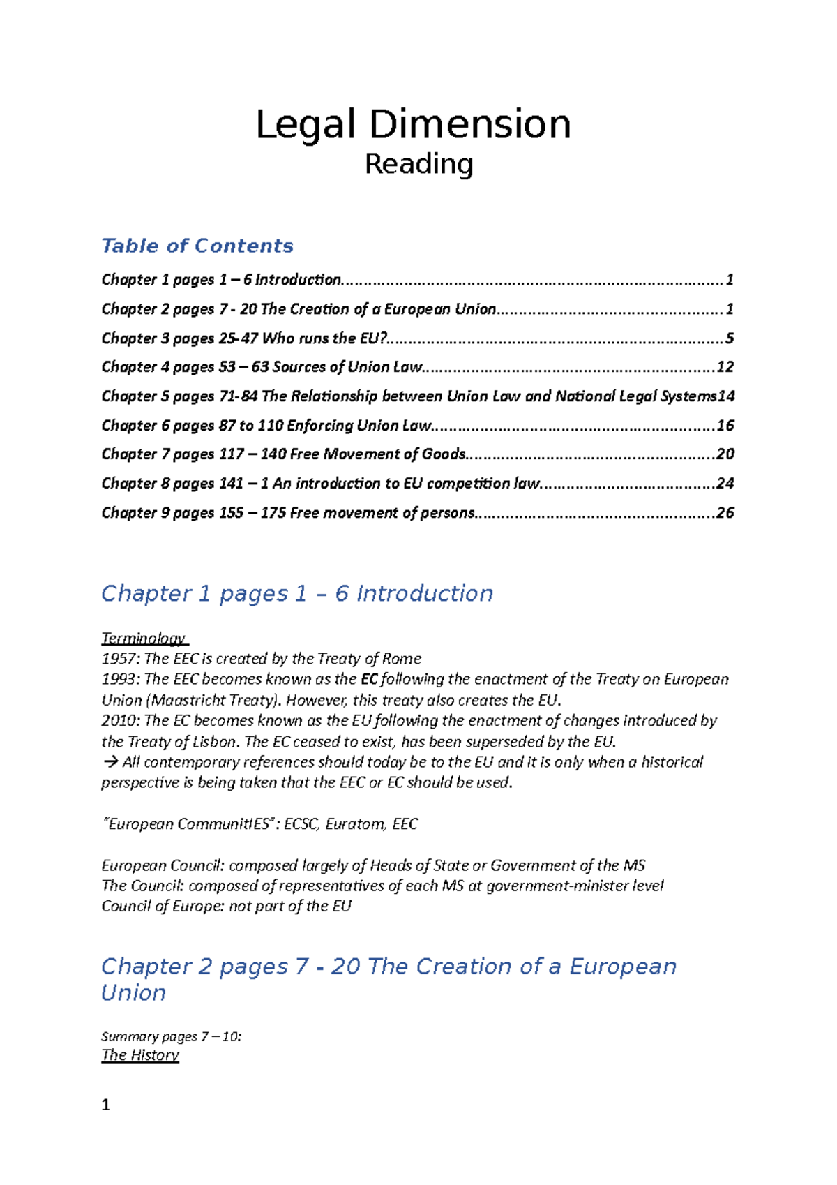Legal Dimension Book Summary Understanding European Law Legal