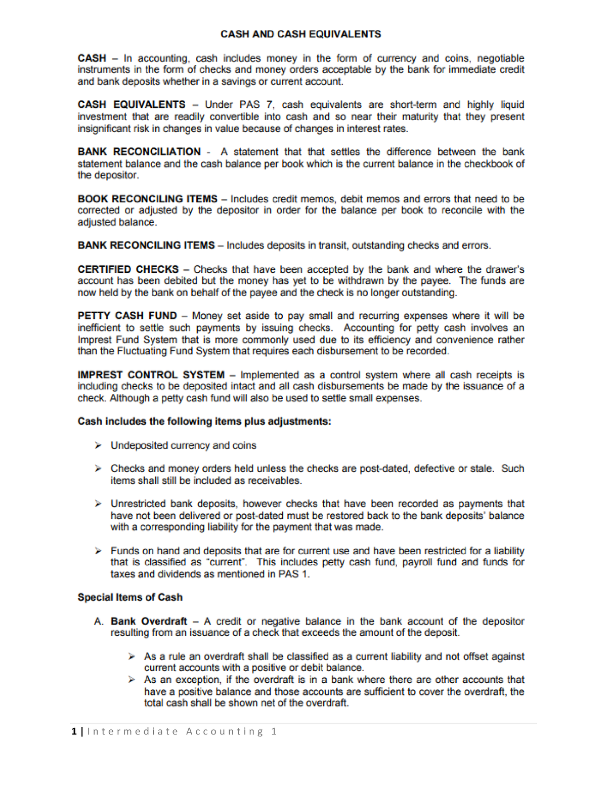 CASH AND CASH Equivalents - Intermediate Accounting - Studocu