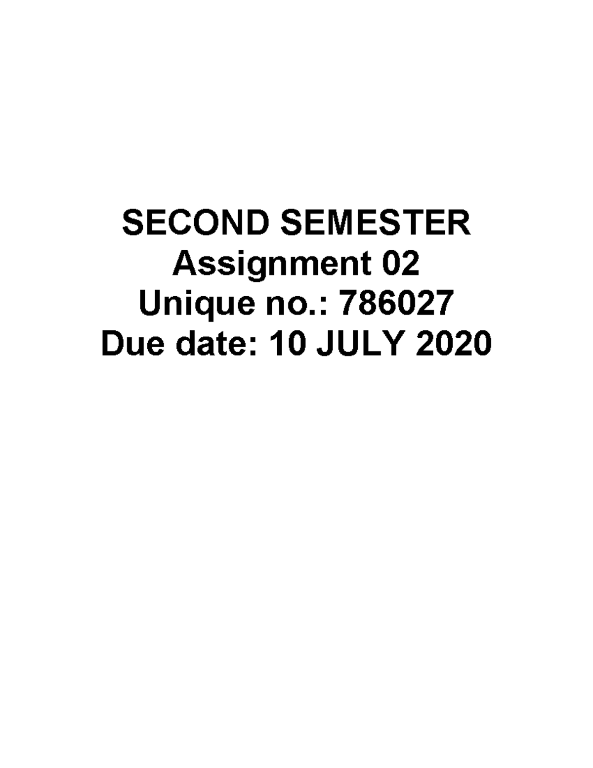 55459528 FLT3701 02 MARK087100 - SECOND SEMESTER Assignment 02 Unique ...