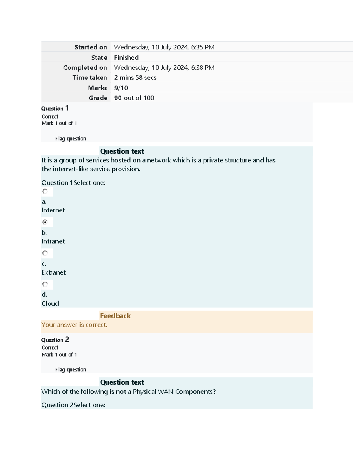 UGRD-CS6206-2337T prelim quiz 1 - Started on Wednesday, 10 July 2024, 6 ...