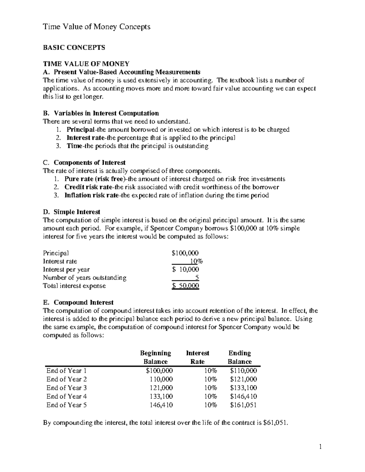 10 - BASIC CONCEPTS TIME VALUE OF MONEY A. Present Value-Based ...