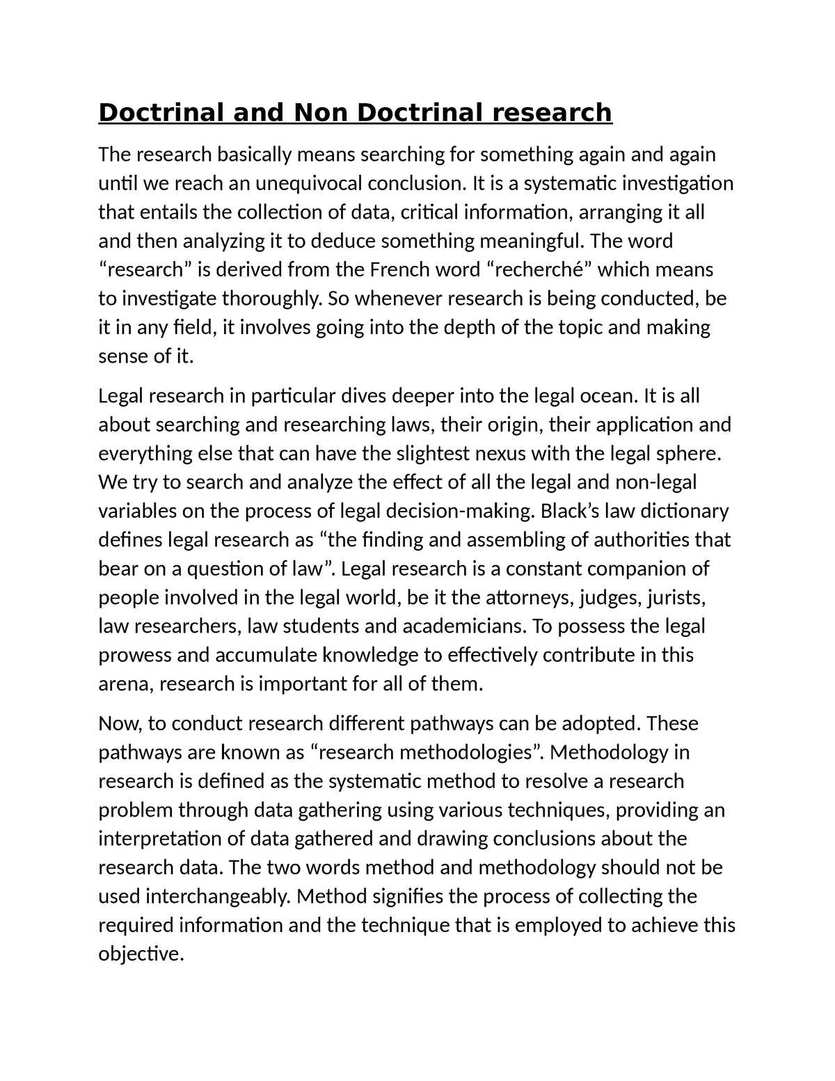 non doctrinal research topics in law