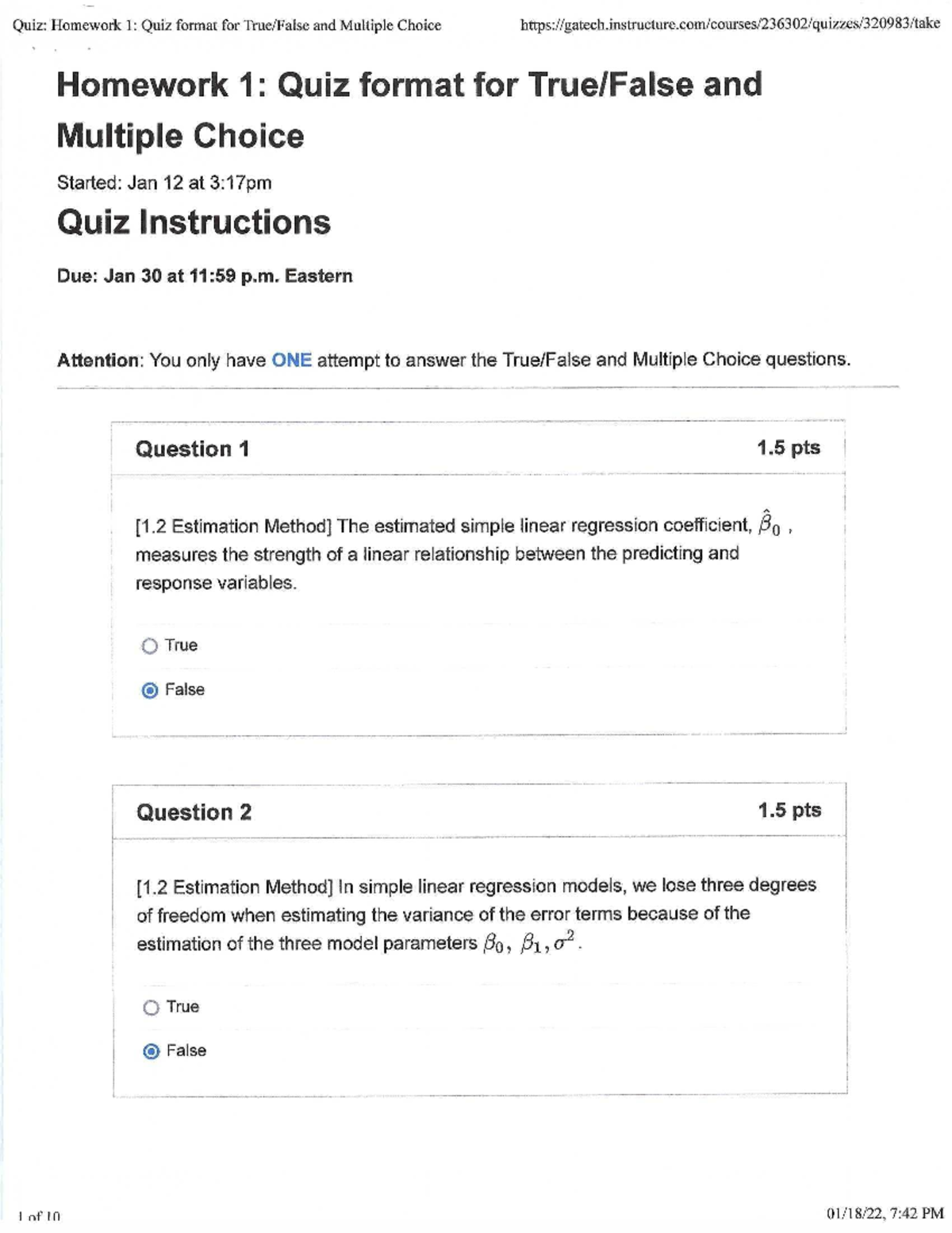 Sample regression hw - homework - ISYE 6414 - Studocu