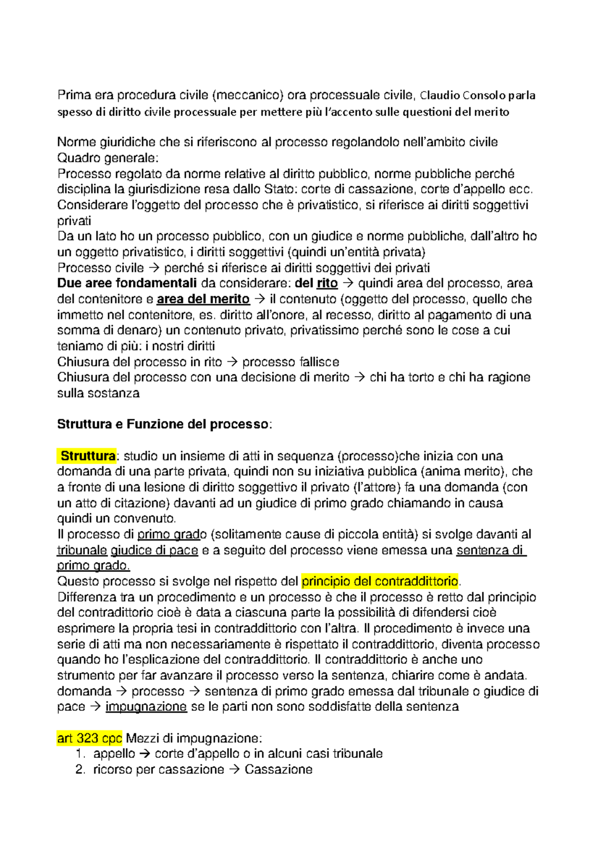 Appunti Di Diritto Processuale Civile Anno 2021/2022 - Prima Era ...