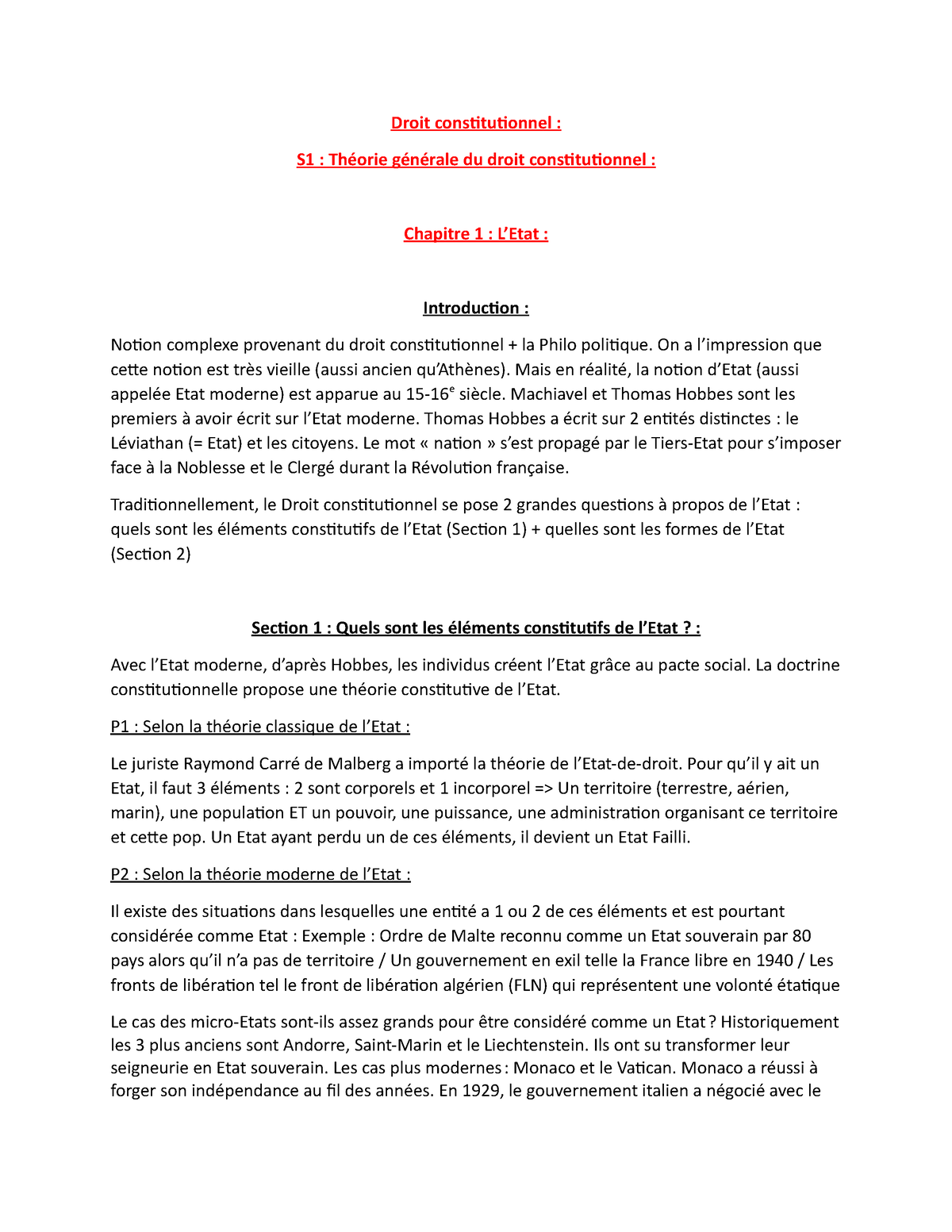 dissertation droit constitutionnel l'etat