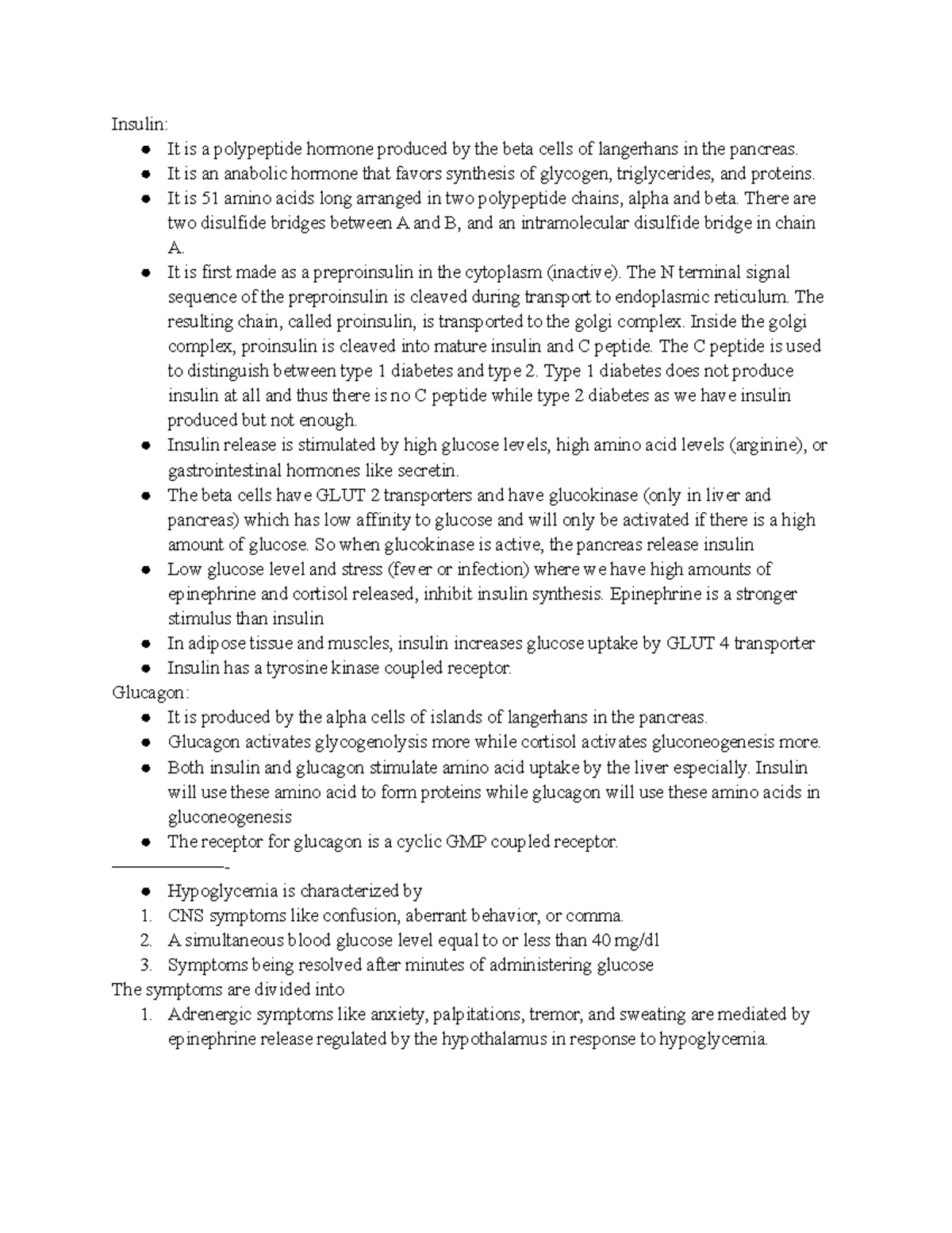 Biochemistry E7 metabolic effects of insulin and glucagon - Insulin: It ...