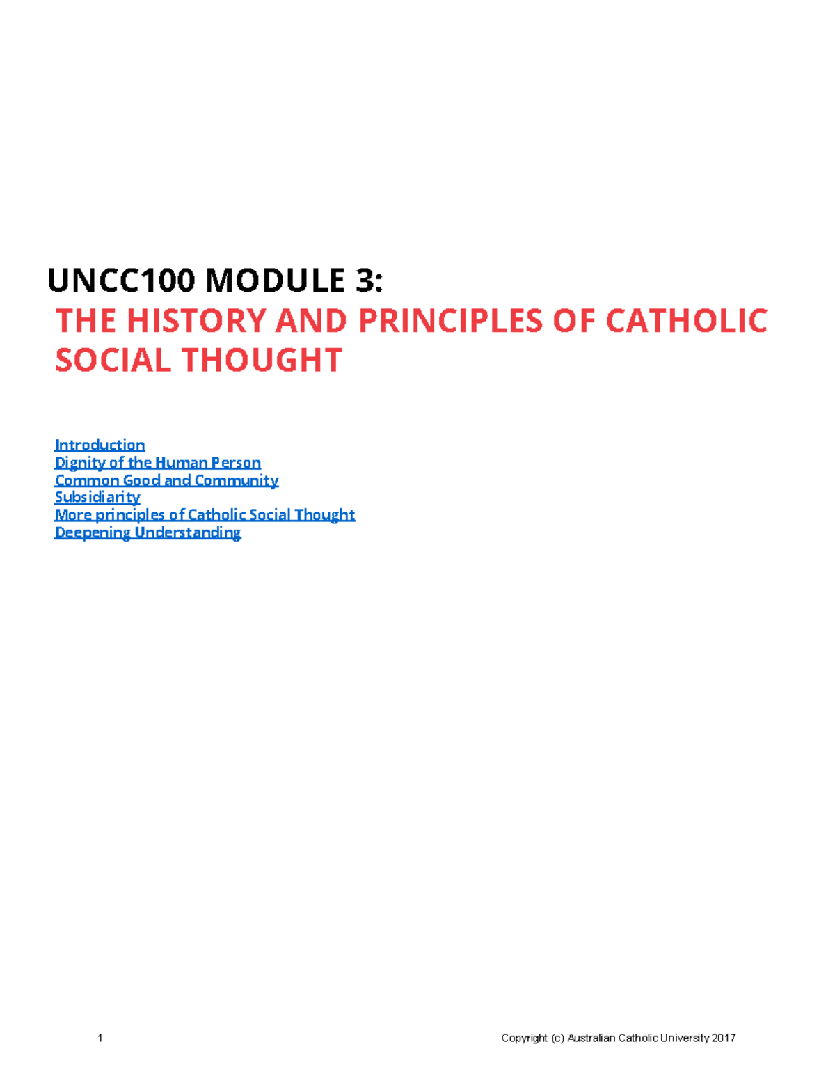 Module 3 - Notes - UNCC100 MODULE 3: THE HISTORY AND PRINCIPLES OF ...