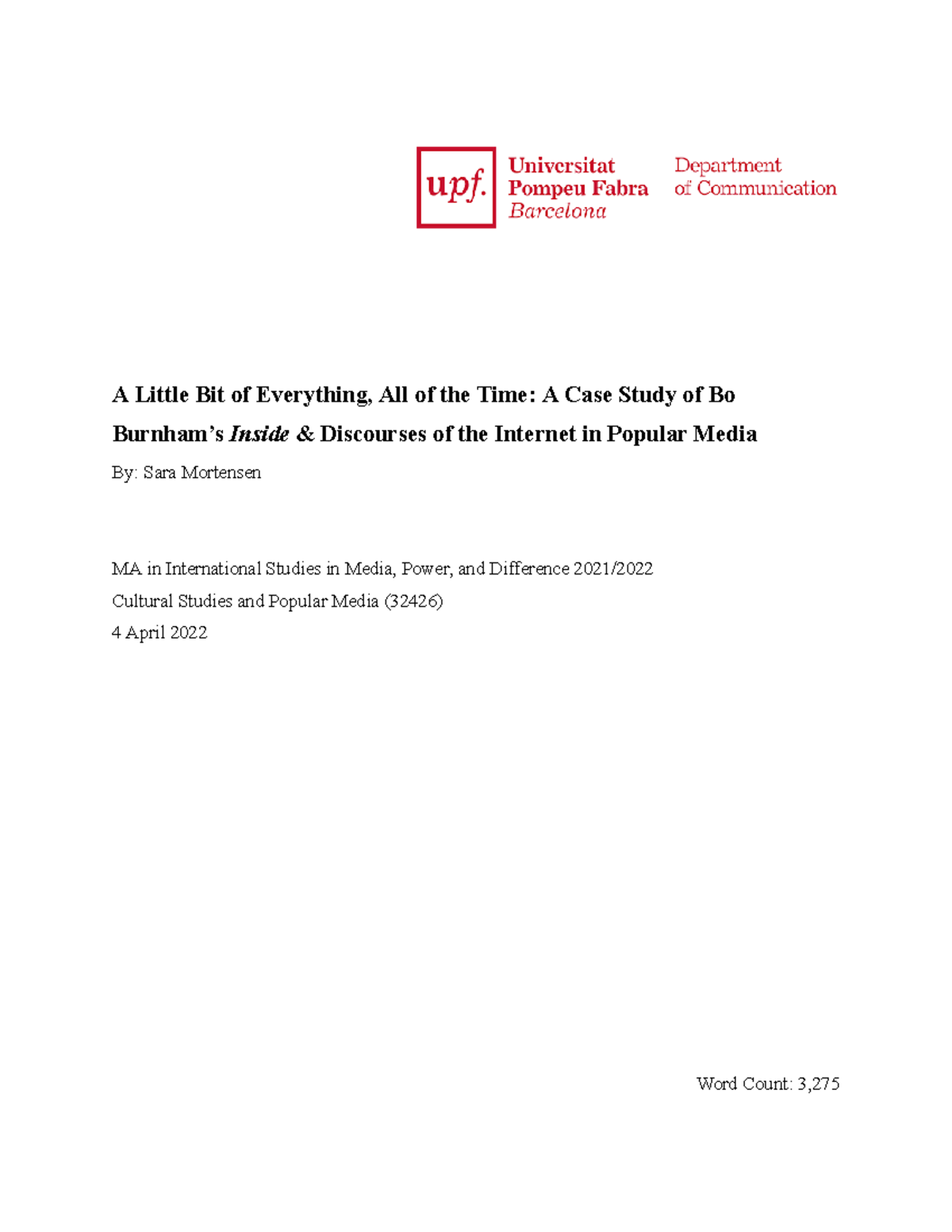 Pop+Culture+Final+Paper+ Sara+Mortensen - A Little Bit of Everything ...
