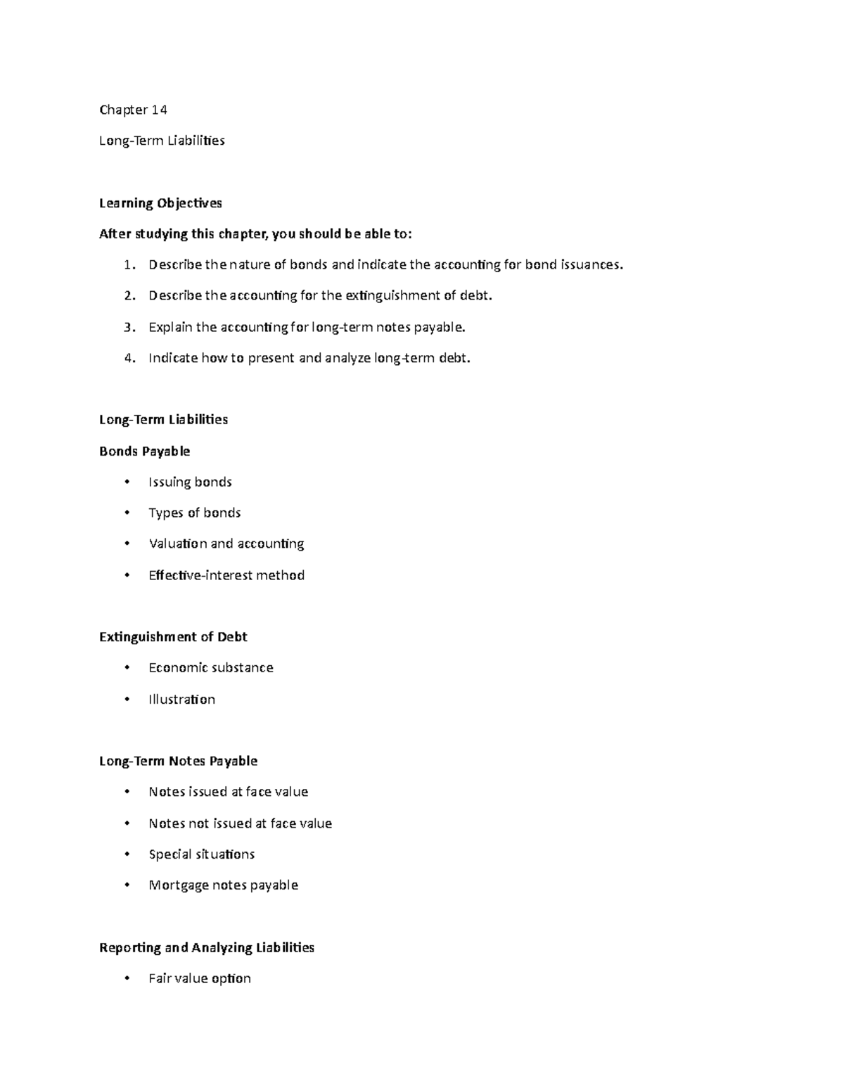 Chapter 14 Lecture Notes 1 - Chapter 14 Long-Term Liabilities Learning ...