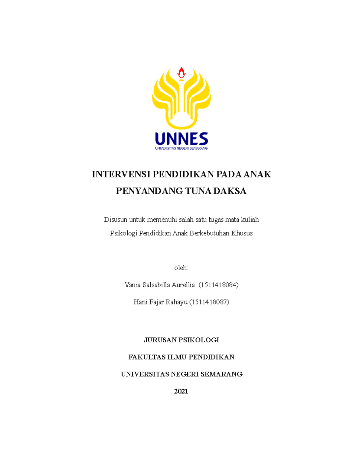 R1 TUNA Daksa B - INTERVENSI PENDIDIKAN PADA ANAK PENYANDANG TUNA DAKSA ...