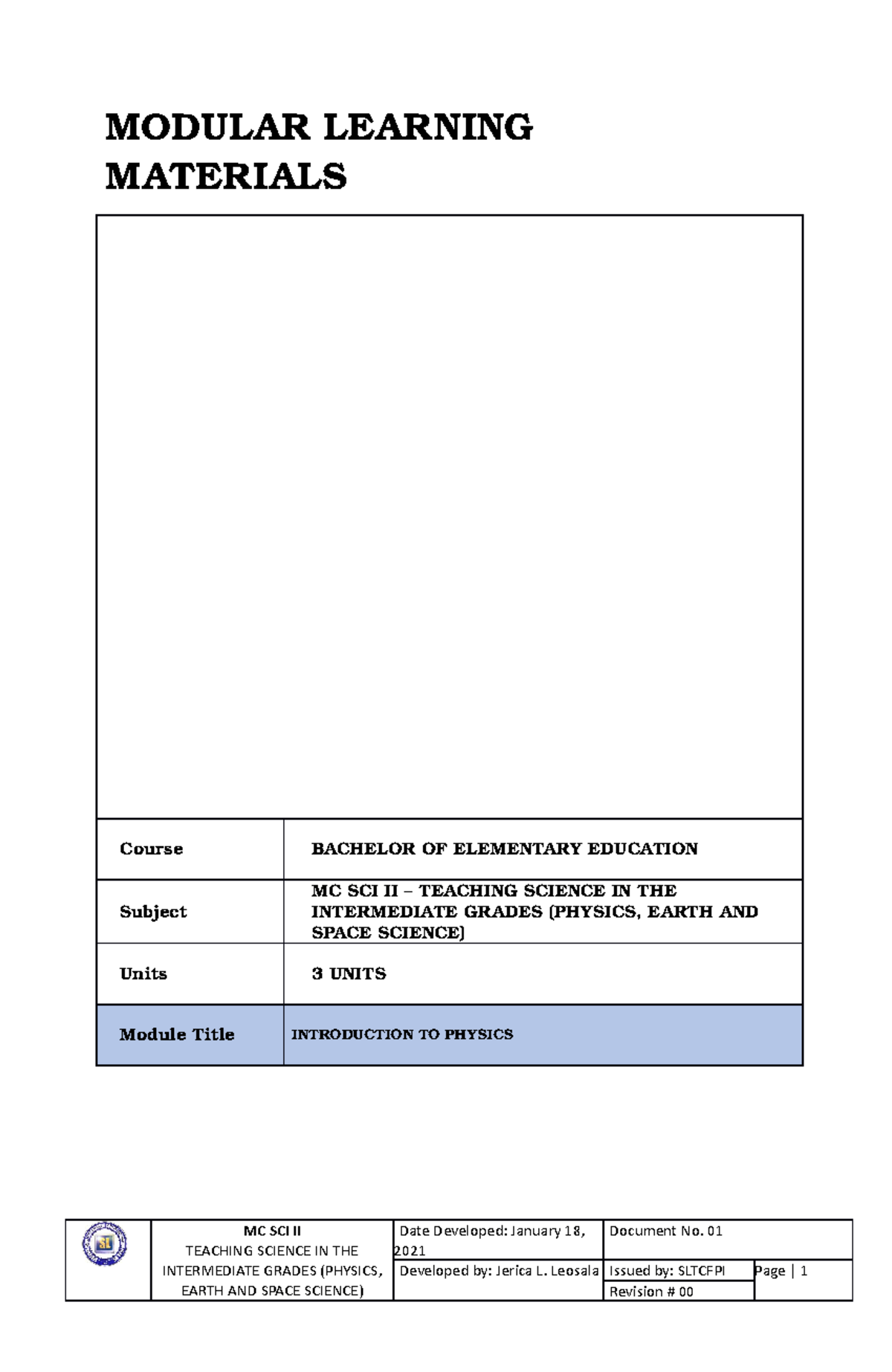 sltcfpi-module-lecture-notes-1-modular-learning-materials-course