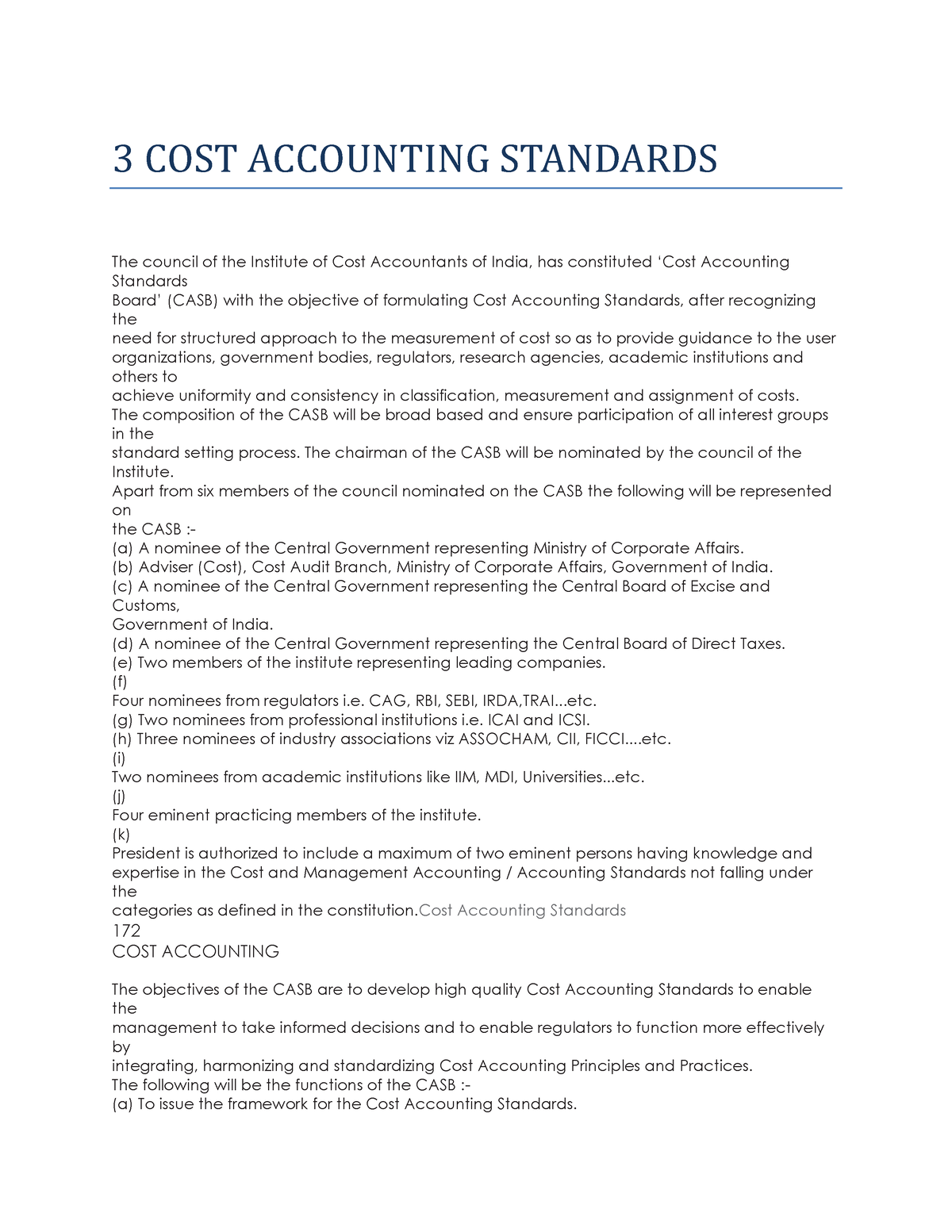 3 COST Accounting Standards 3 COST ACCOUNTING STANDARDS 3 PREFACE TO   Thumb 1200 1553 