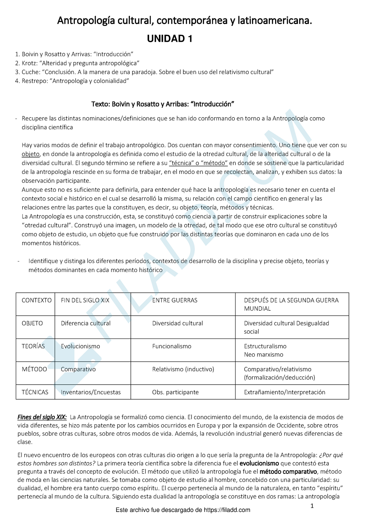 ANTROPOLOGIA - GUIA DE ESTUDIO 2020/2021- 1ER PARCIAL - 1 Antropología ...