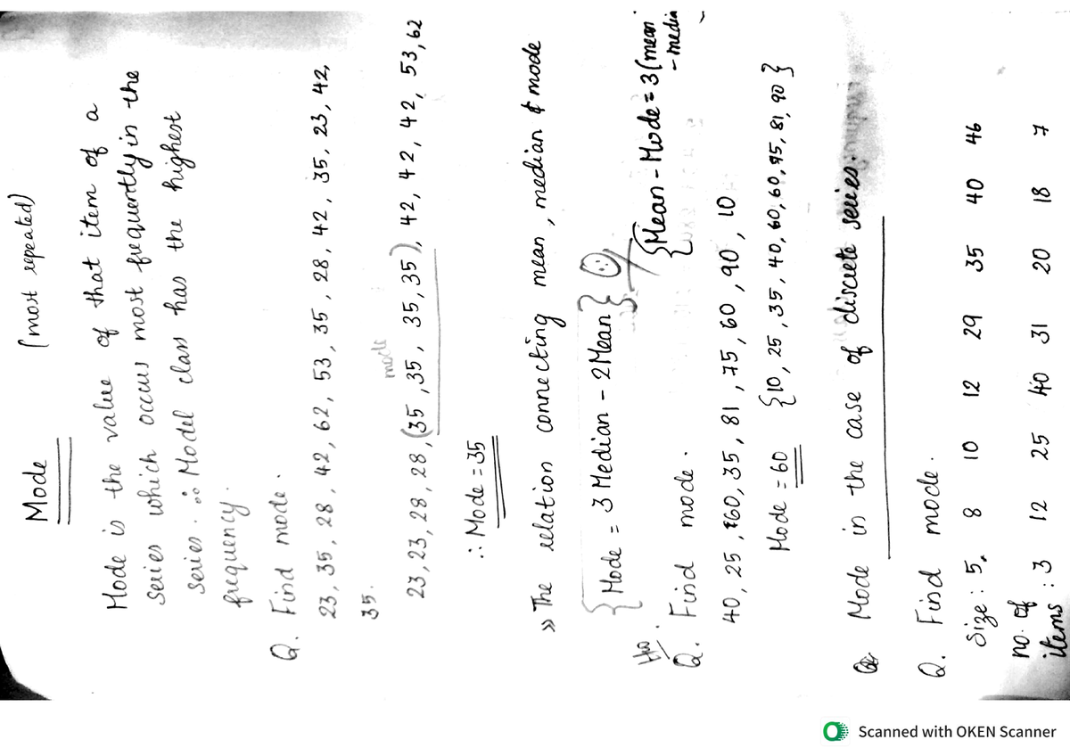 Mode - First Semester Complementary Statistics Module 2 - Bsc ...