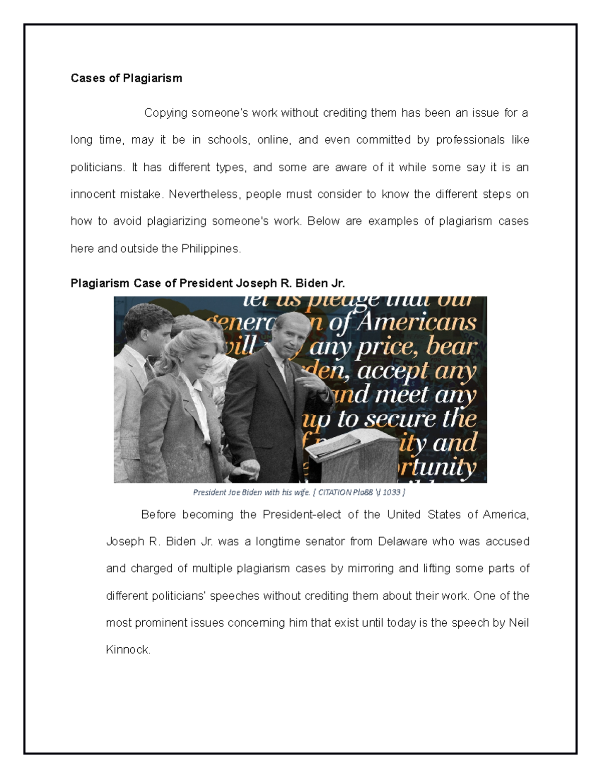 CASE Study Review Plagiarism Incidents (MIL Subject) Cases of