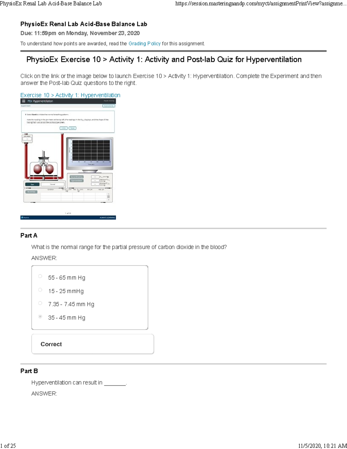 Physio Ex Renal Lab AcidBase Balance Lab PhysioEx Renal Lab Acid