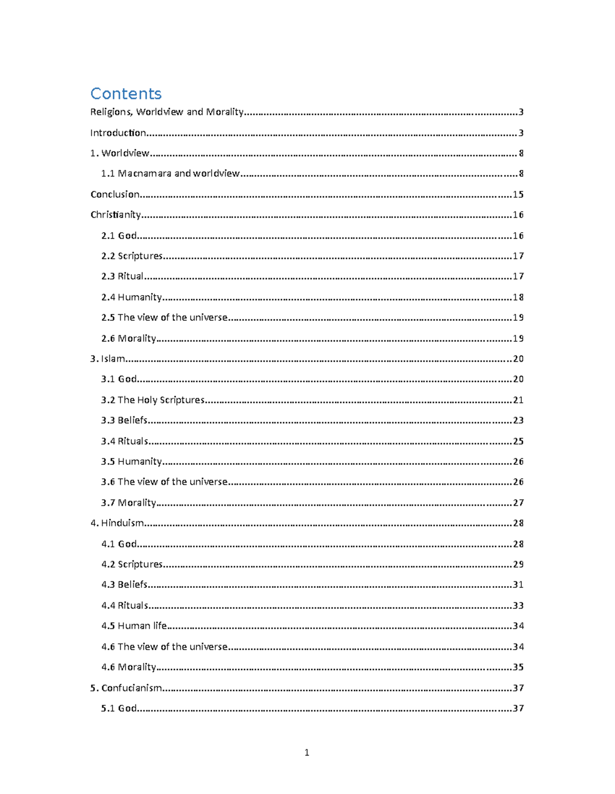 Course reader - Contents Religions, Worldview and - Studocu