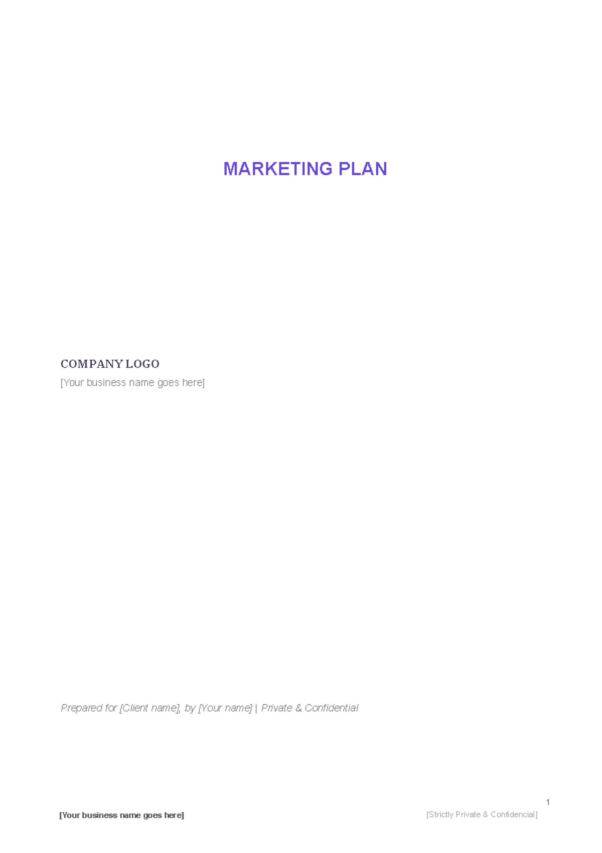 Hospitality Marketing Plan - MARKETING PLAN COMPANY LOGO [Your business ...