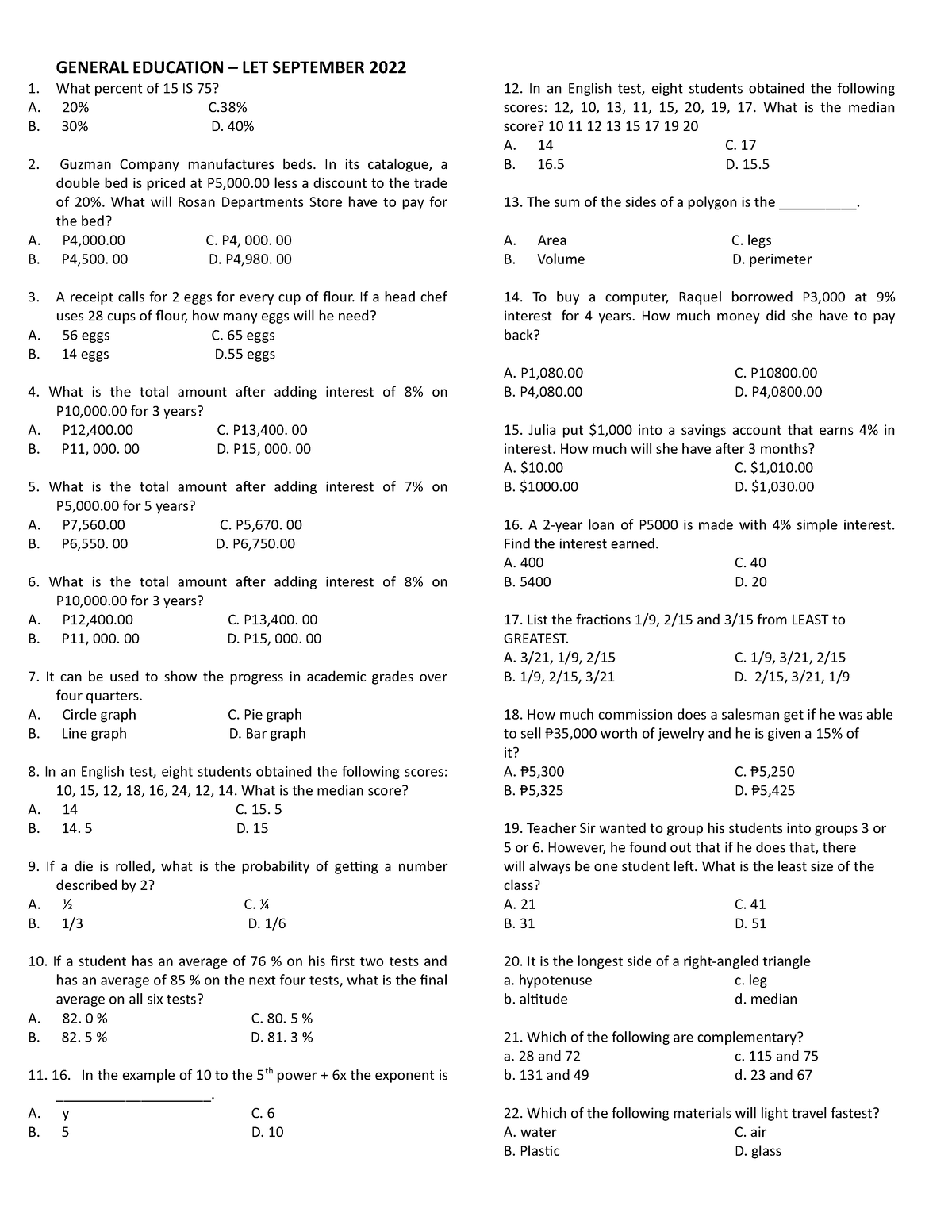general-education-let-september-2022-what-percent-of-15-is-75-a-20